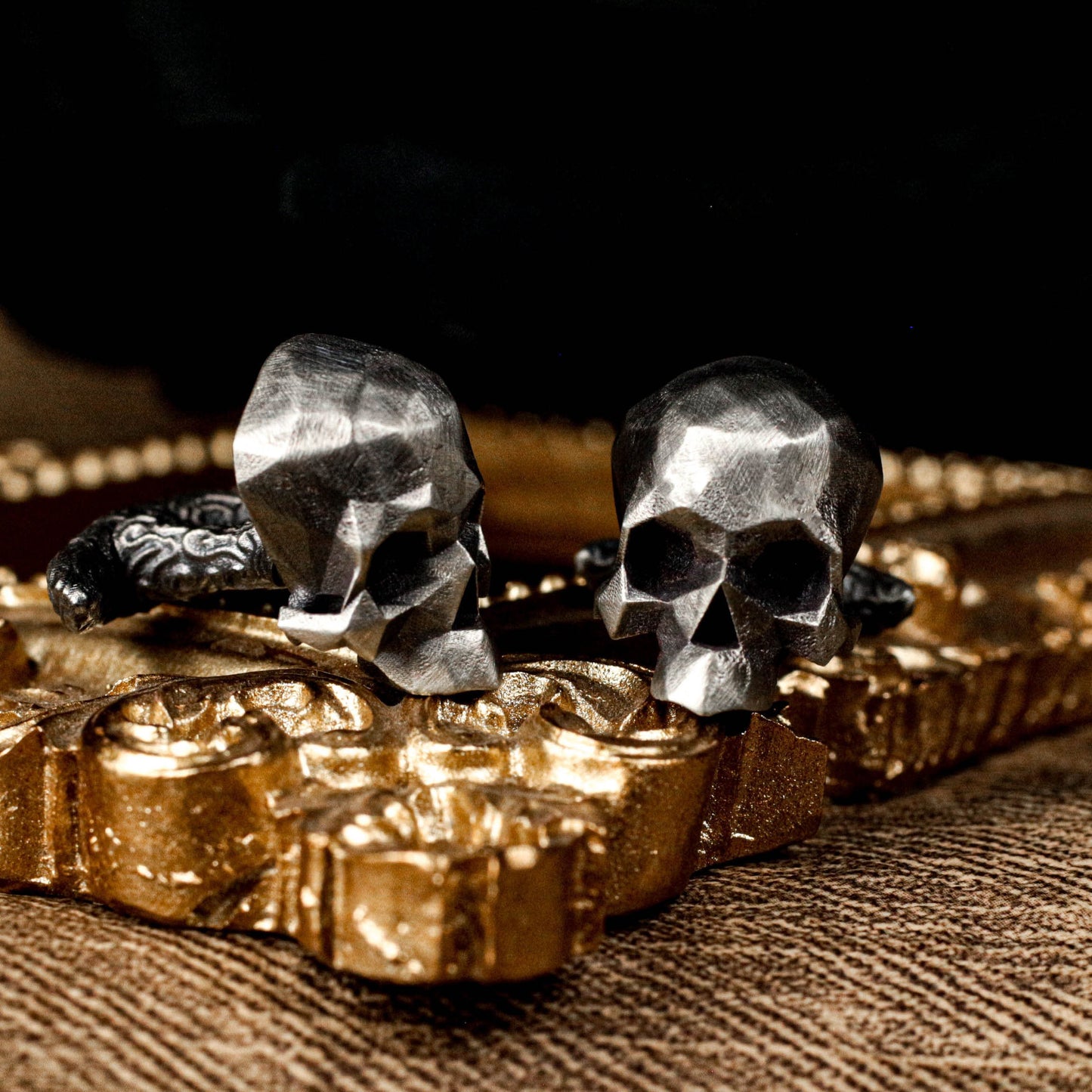 Halfjaw Skull Cufflinks - 925 Silver Handmade
