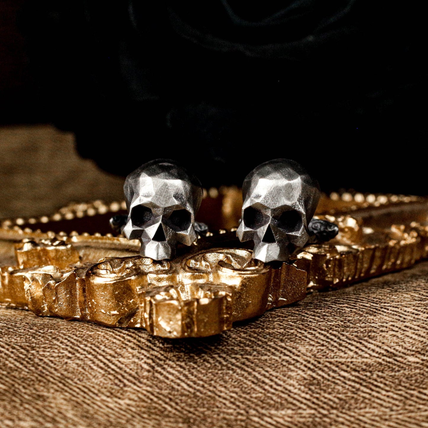 Halfjaw Skull Cufflinks - 925 Silver Handmade