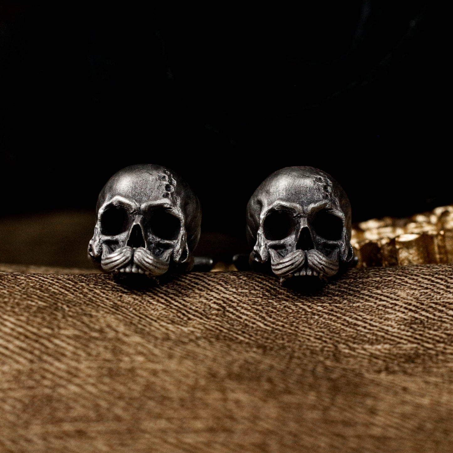 Bearded Skull Cufflinks - 925 Silver Handmade