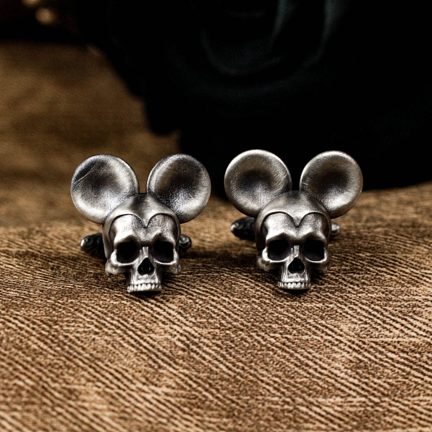 Big Ears Skull Cufflinks - 925 Silver Handmade