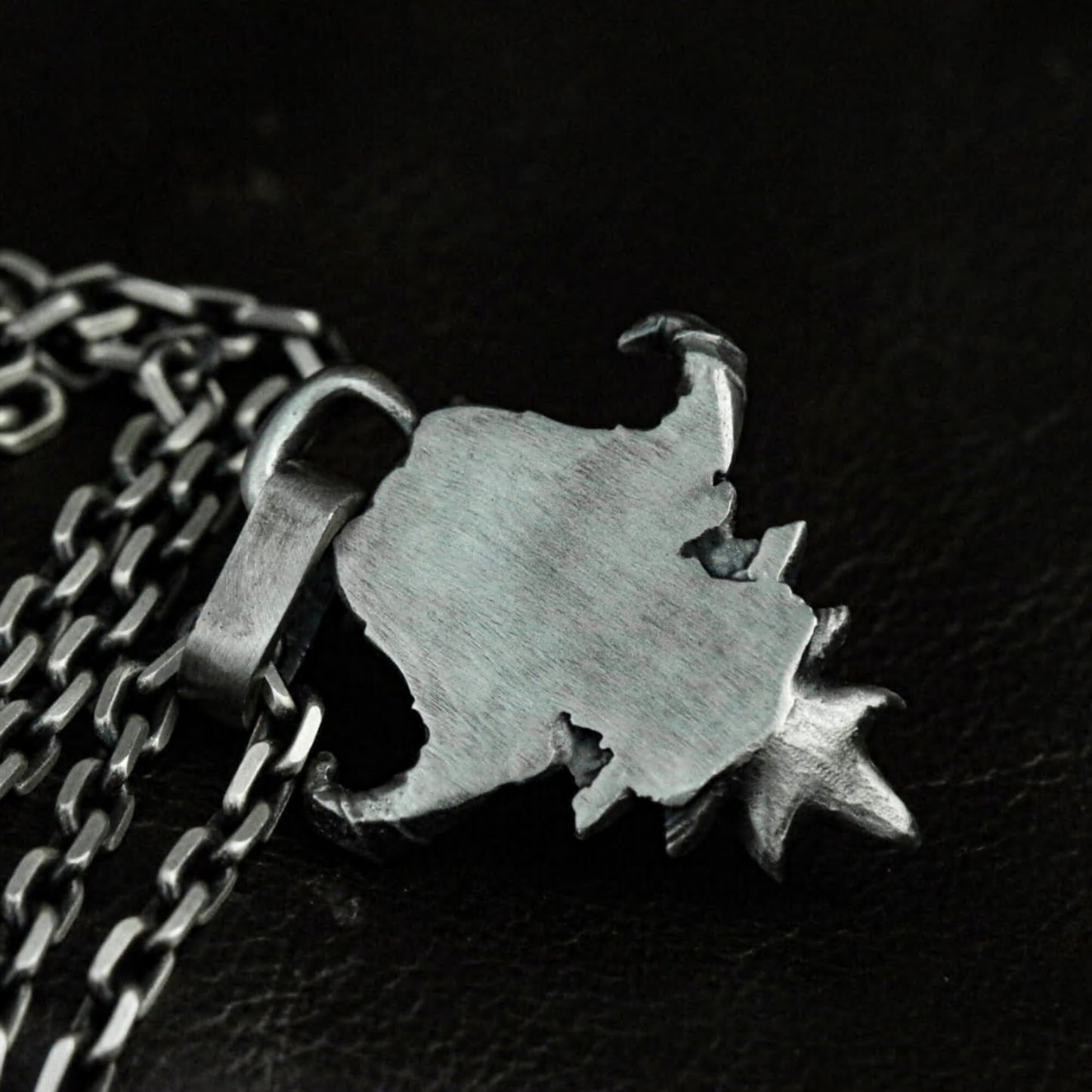 Ram Skull Pendant with Spiked Horns ¨C 925 Sterling Silver Handmade