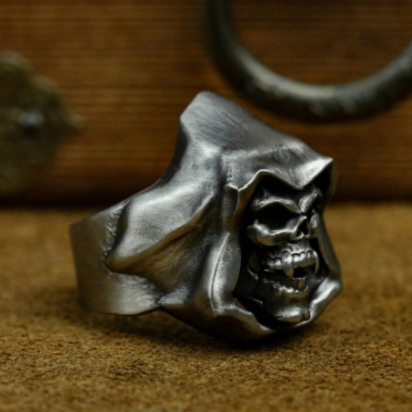 Hooded Skull Ring ¨C Handmade 925 Silver Grim Spirit Band