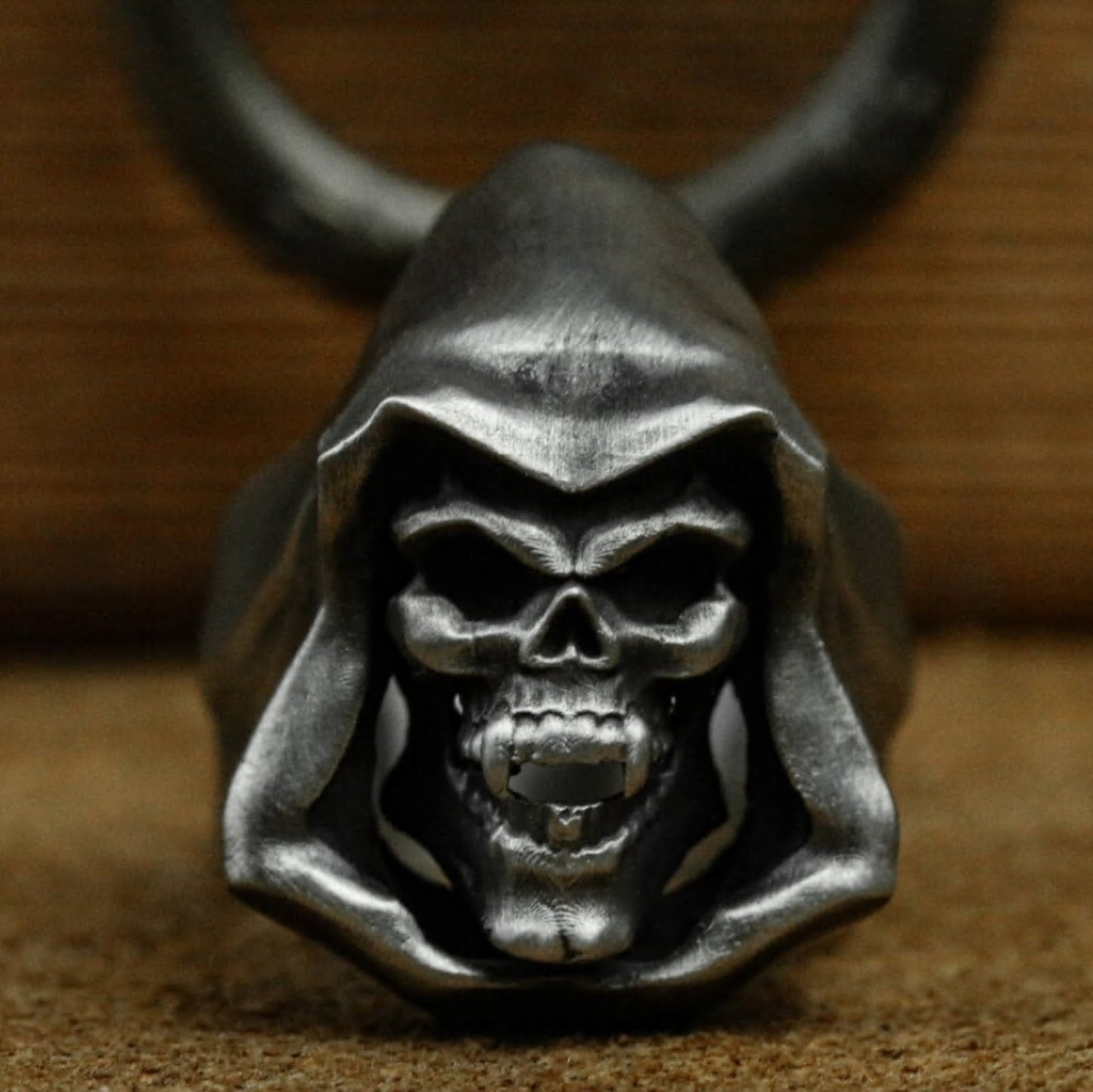 Hooded Skull Ring ¨C Handmade 925 Silver Grim Spirit Band