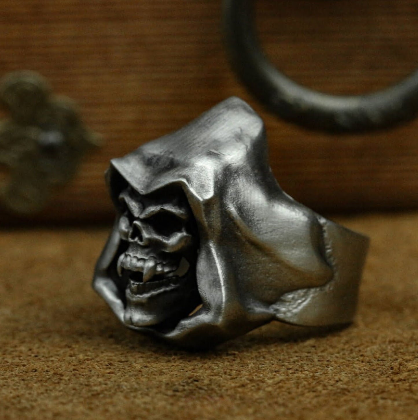 Hooded Skull Ring ¨C Handmade 925 Silver Grim Spirit Band