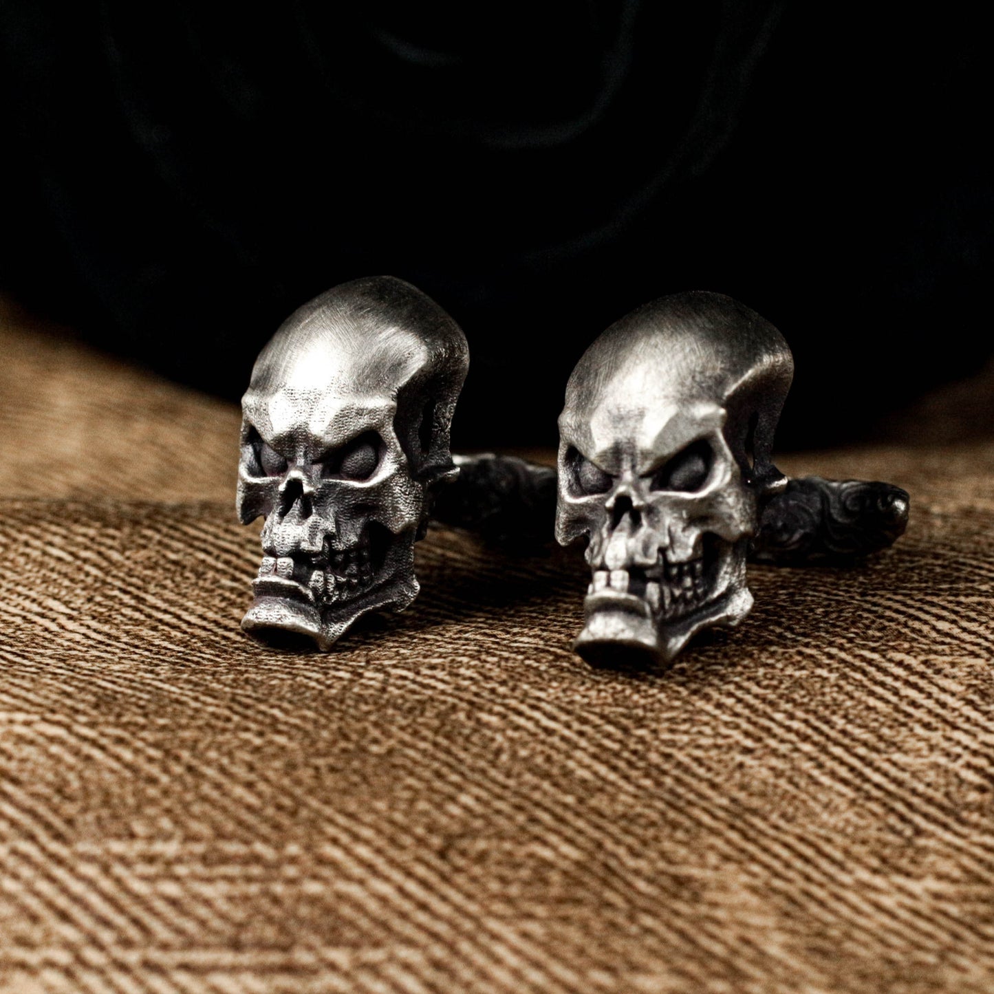Glossy Skull Cufflinks, Vicious Design - 925 Sterling Silver Handmade