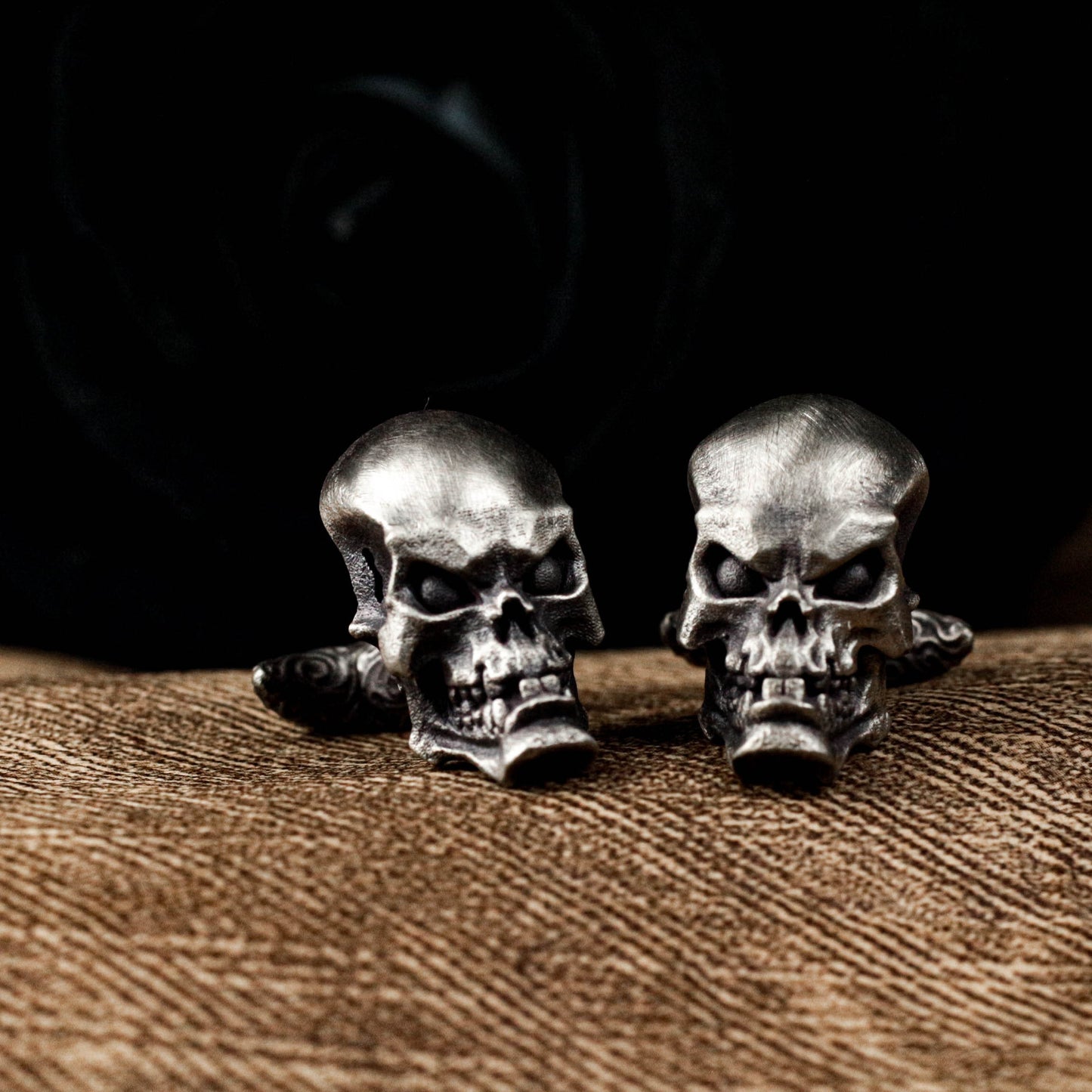 Glossy Skull Cufflinks, Vicious Design - 925 Sterling Silver Handmade