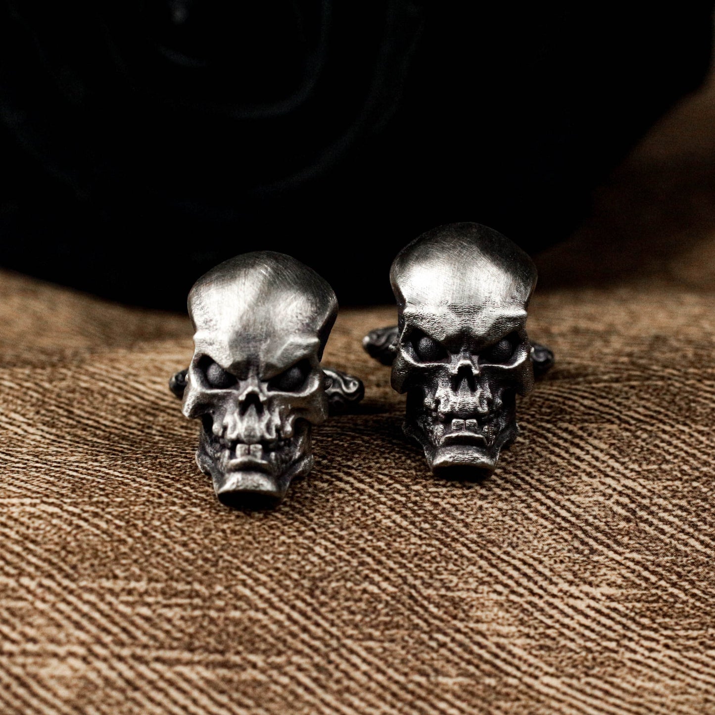 Glossy Skull Cufflinks, Vicious Design - 925 Sterling Silver Handmade