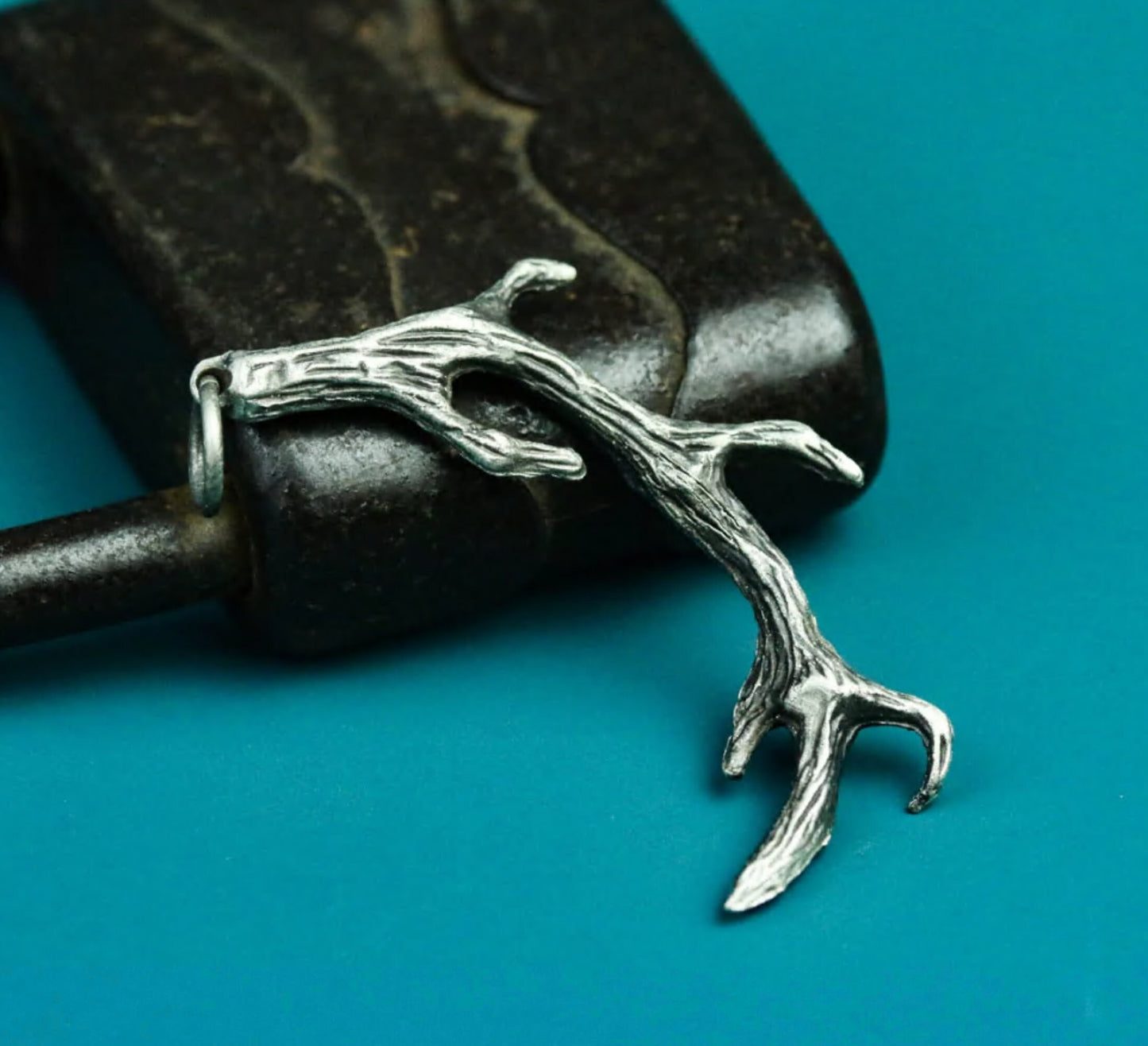 Deer Antler Pendant - 925 Silver Handmade Forest Totem