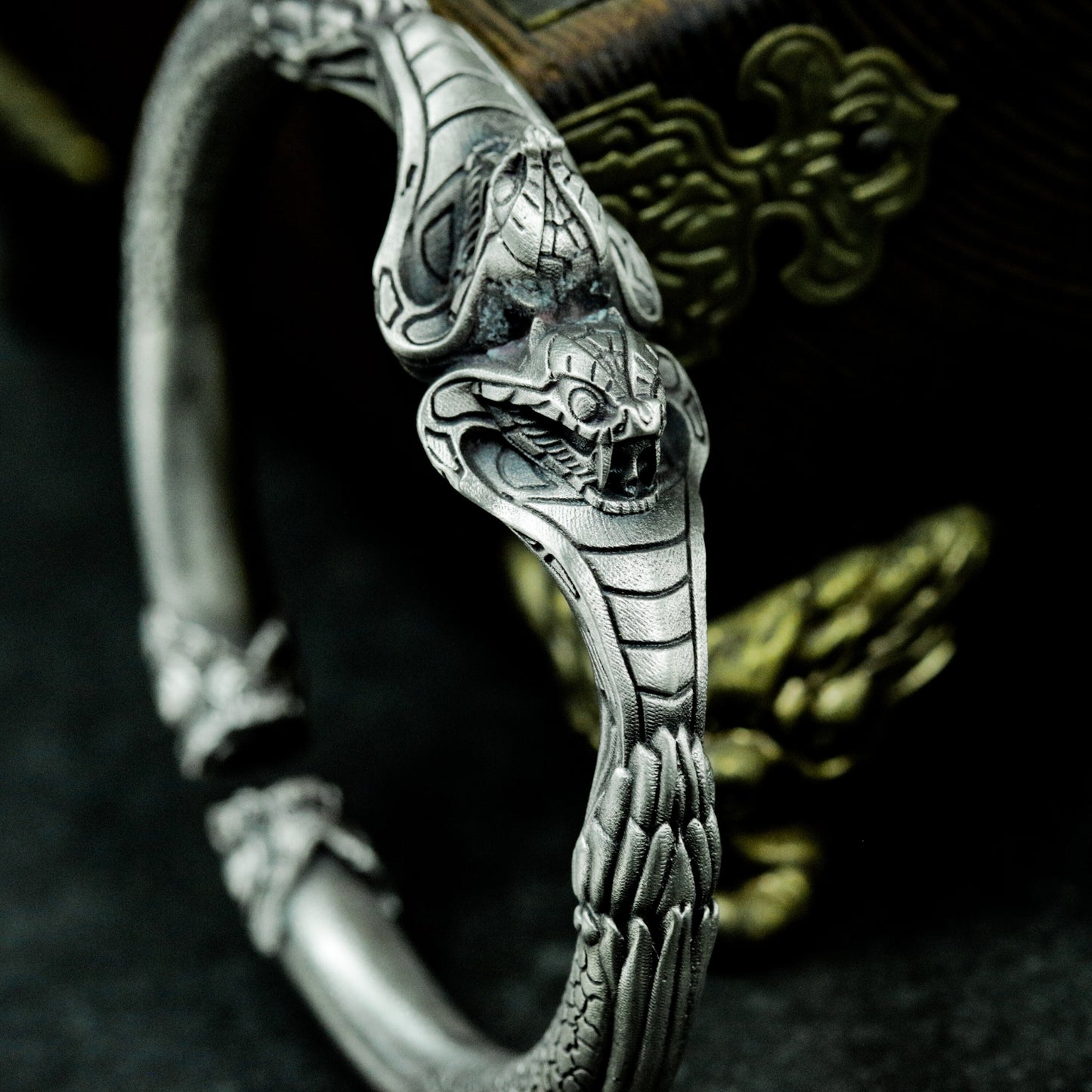 Quetzalcoatl Cobra Bracelet - 925 Silver Handmade