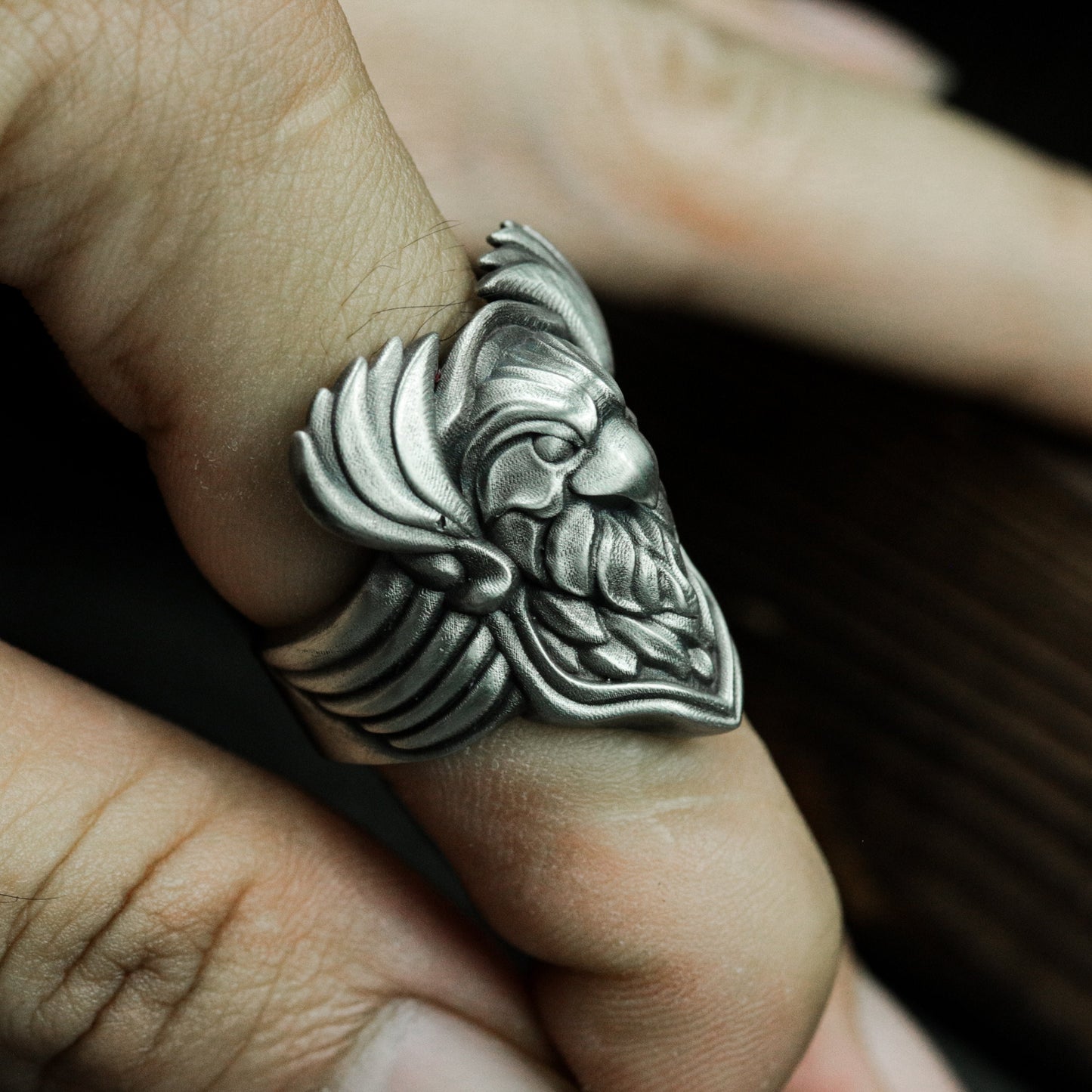 Phoenix Crest Ring ¨C 925 Sterling Silver Handmade
