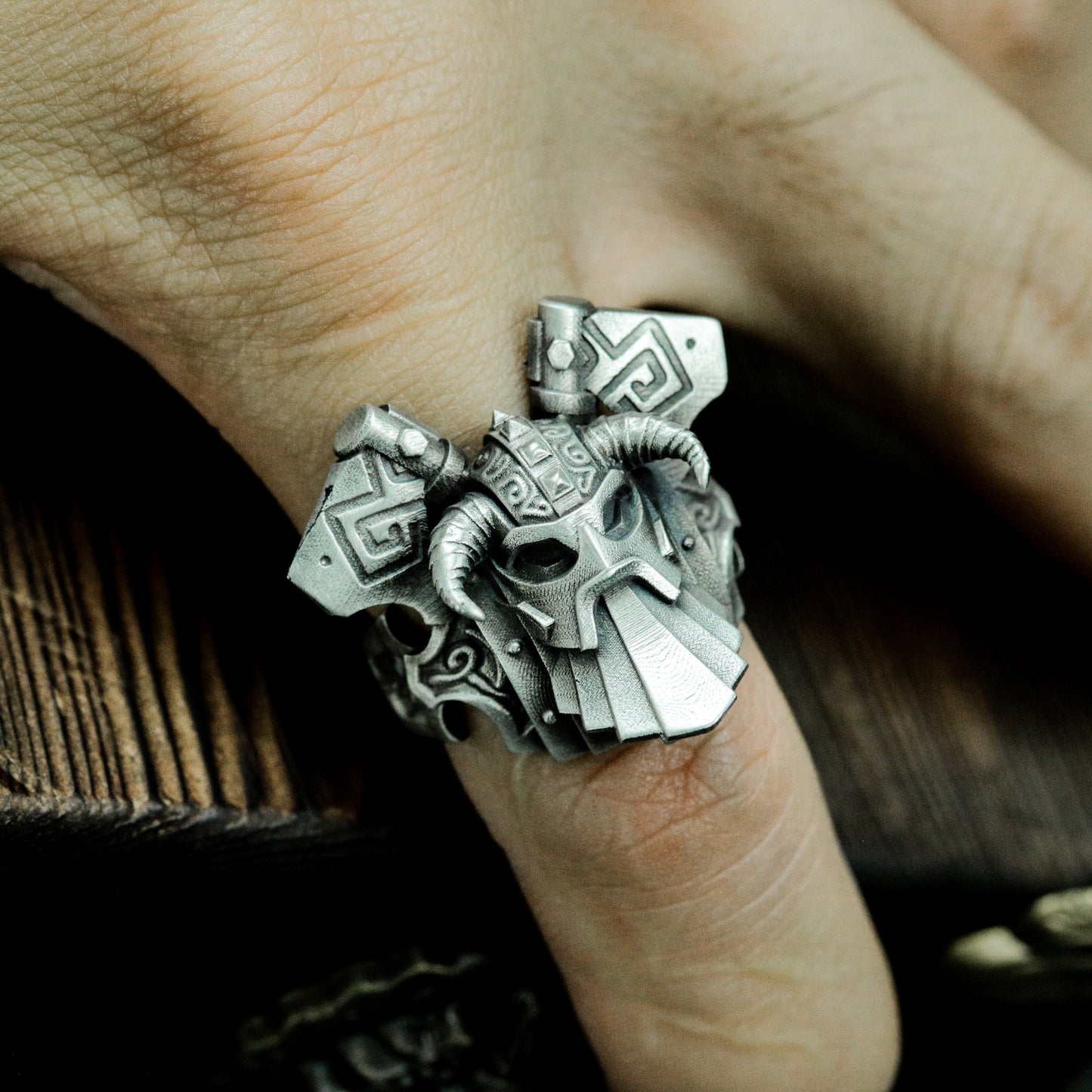 Paladin Helm Ring ¨C 925 Silver Handmade