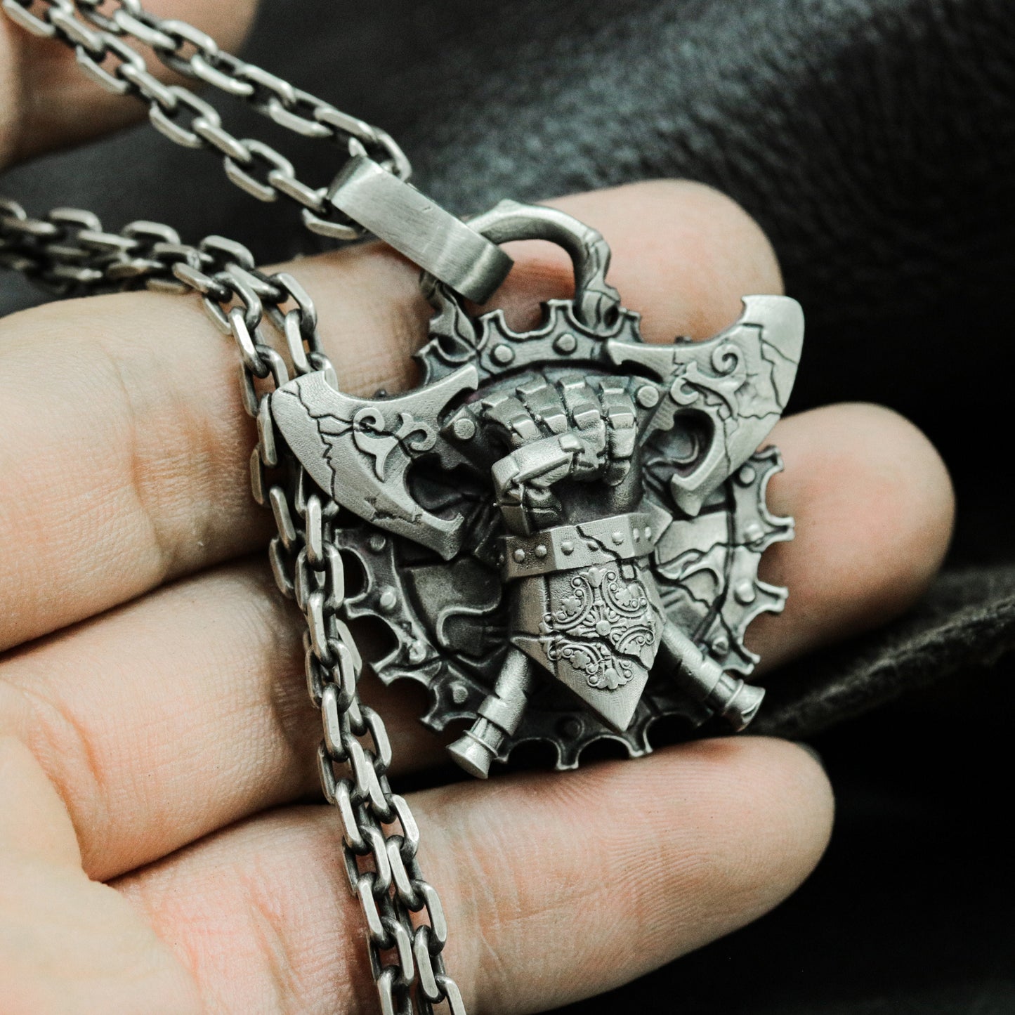 War Oath Fist Pendant - 925 Silver Handmade
