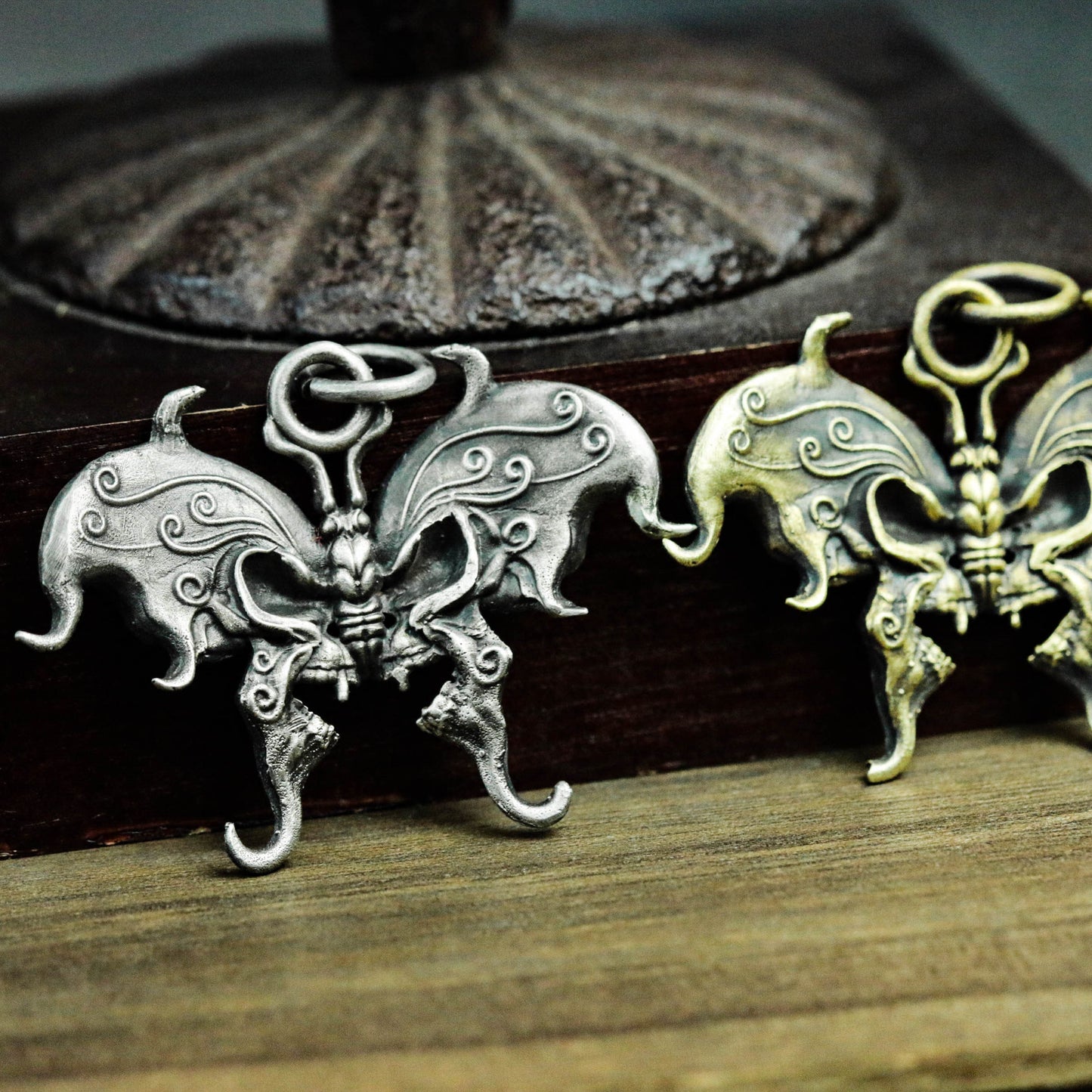 Butterfly Skull Pendant - 925 Silver Handmade
