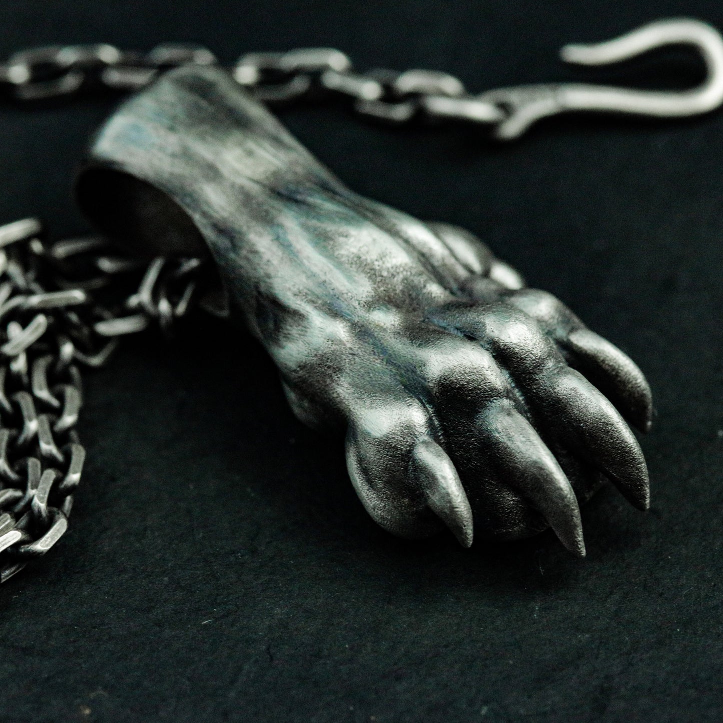 Realistic Wolf Paw Pendant - 925 Sterling Silver Handmade