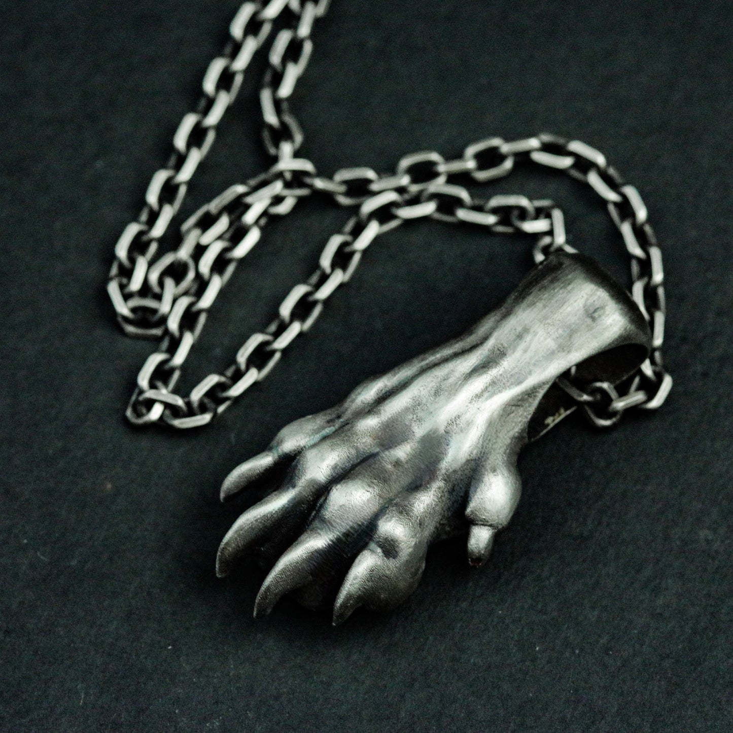 Realistic Wolf Paw Pendant - 925 Sterling Silver Handmade