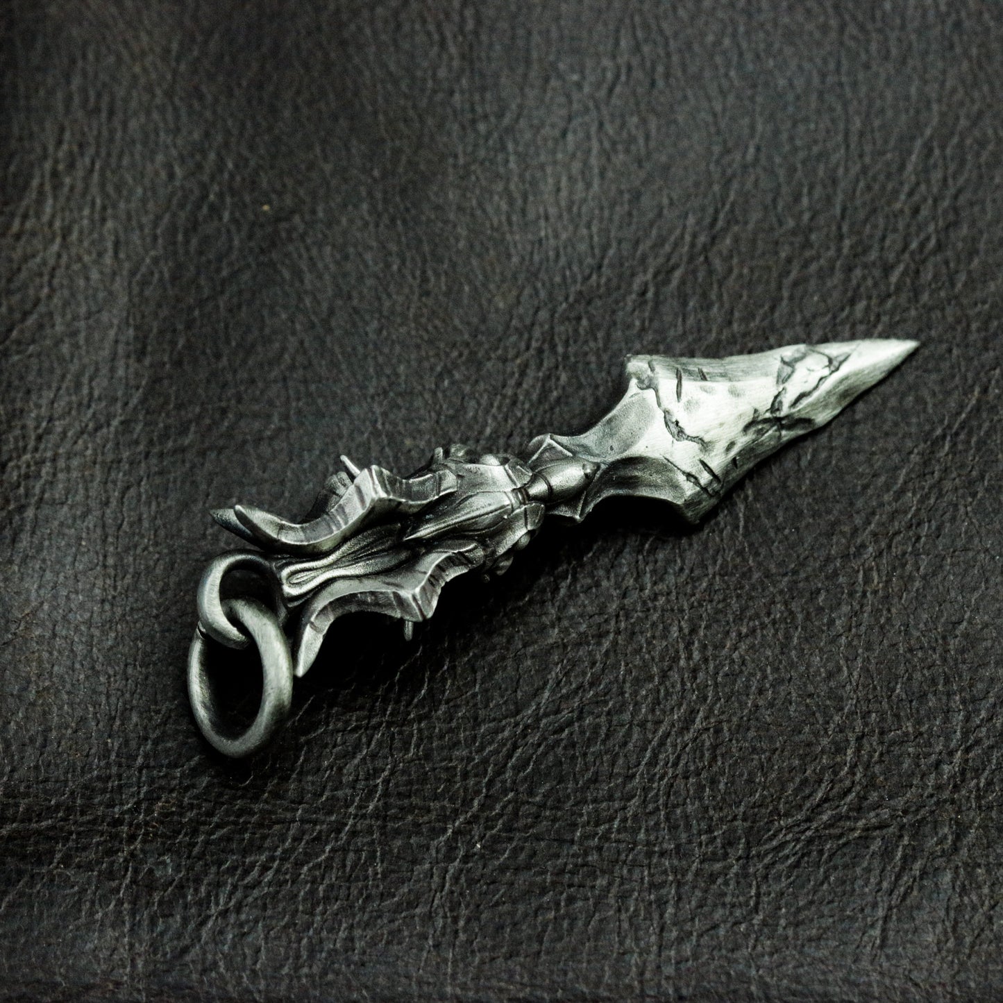 Dragon Hilt Sword Pendant - 925 Sterling Silver Handmade