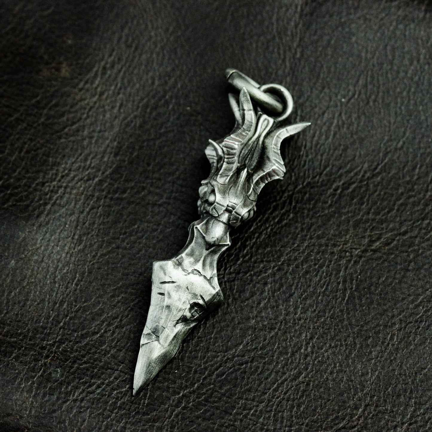 Dragon Hilt Sword Pendant - 925 Sterling Silver Handmade
