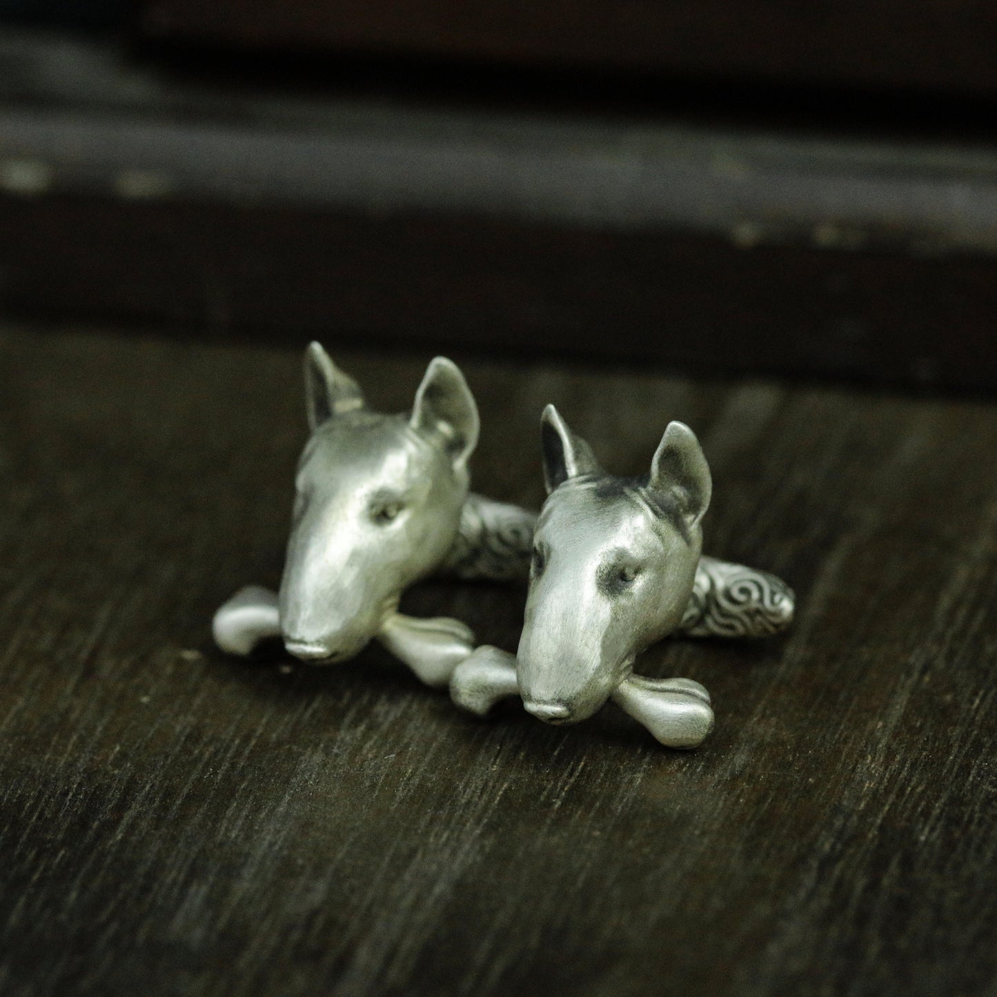 Bull Terrier Cufflink - 925 Silver Handmade Canine Detail