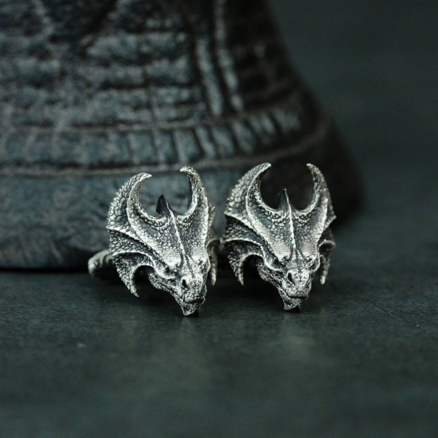 Triceratops Cufflinks - 925 Silver Handmade