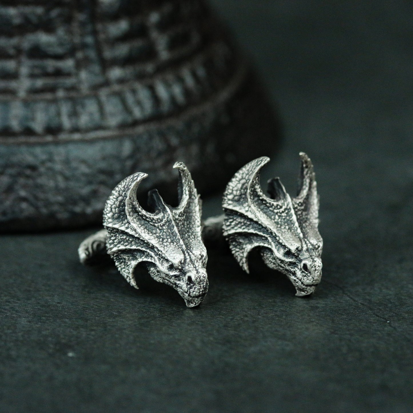Triceratops Cufflinks - 925 Silver Handmade