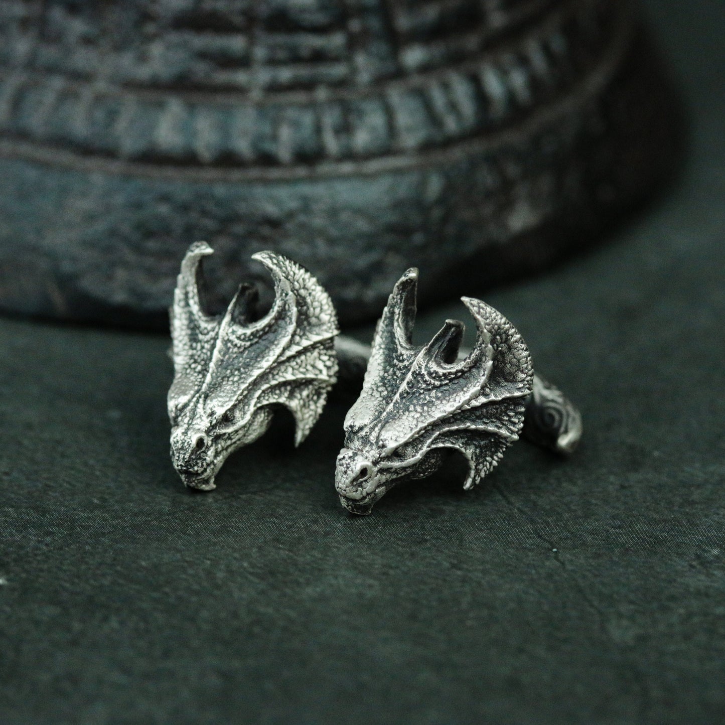 Triceratops Cufflinks - 925 Silver Handmade