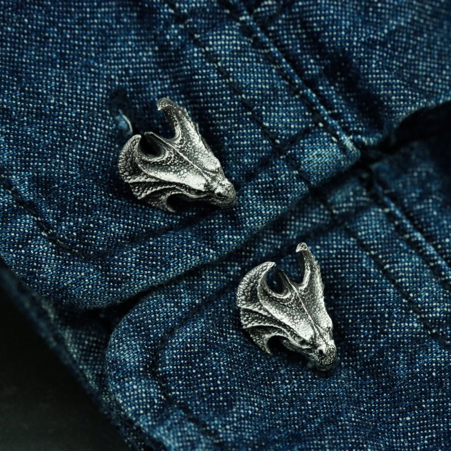 Triceratops Cufflinks - 925 Silver Handmade