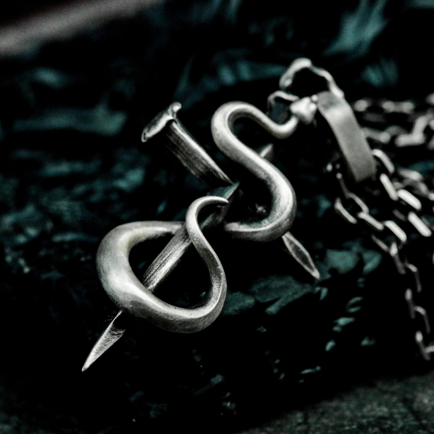 Viper Cross Snake Pendant - 925 Silver Handmade