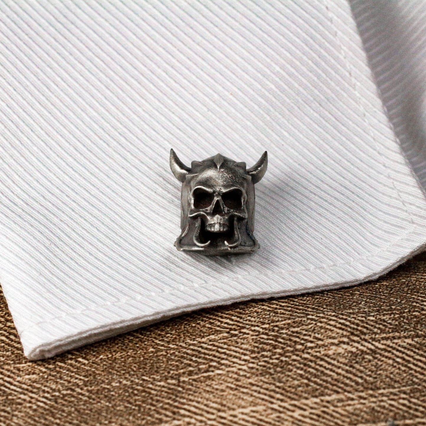 Toxic Skull Warrior Mask Cufflinks - 925 Silver Handmade