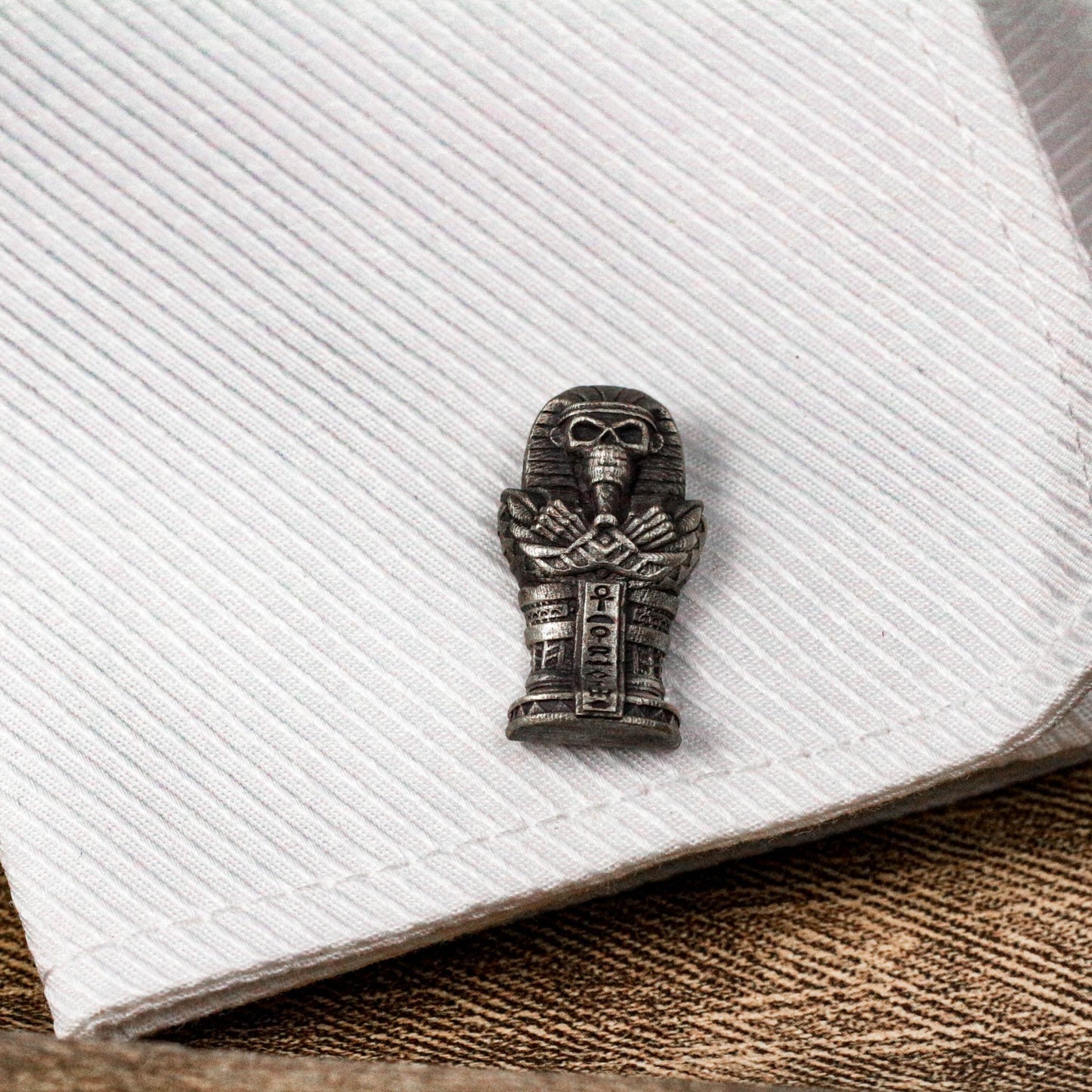Mummy Skull Cufflinks - 925 Silver Handmade