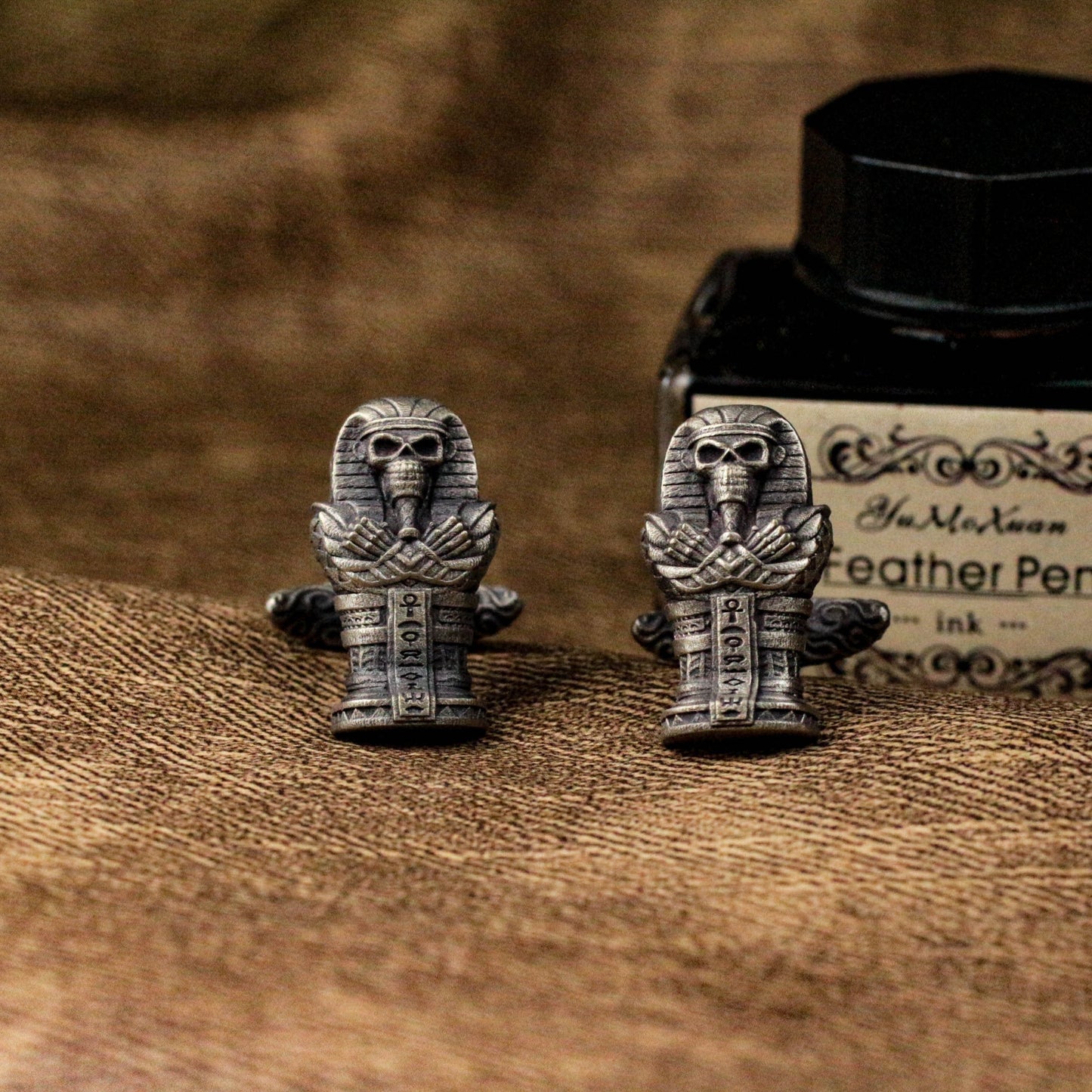 Mummy Skull Cufflinks - 925 Silver Handmade