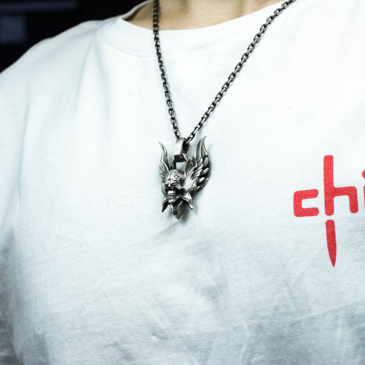 Winged God Pendant ¨C Handmade 925 Silver Beast Deity Necklace