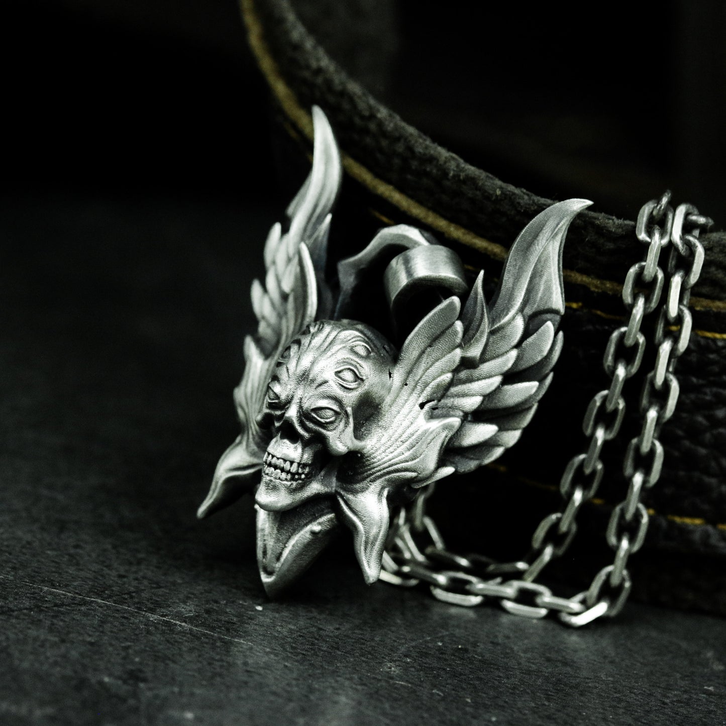 Winged God Pendant ¨C Handmade 925 Silver Beast Deity Necklace