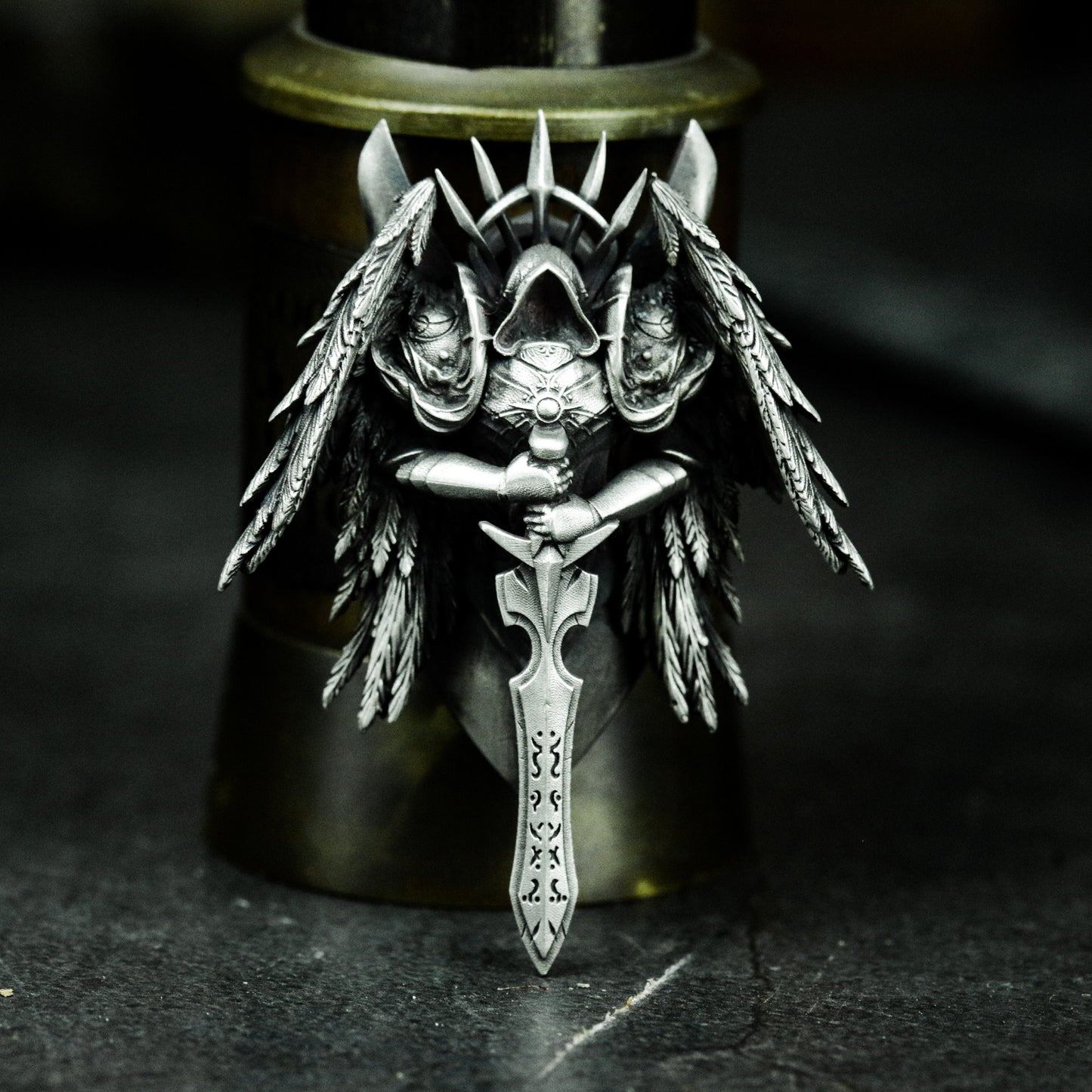 Angel Warrior Sword Pendant - 925 Sterling Silver Handmade