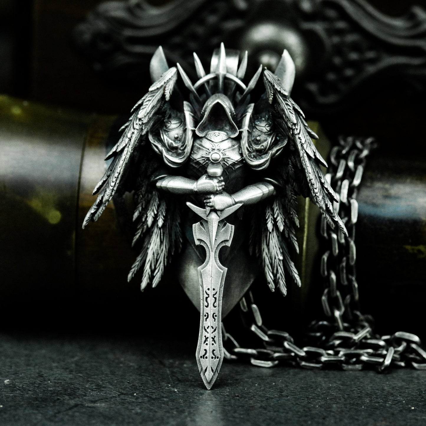 Angel Warrior Sword Pendant - 925 Sterling Silver Handmade