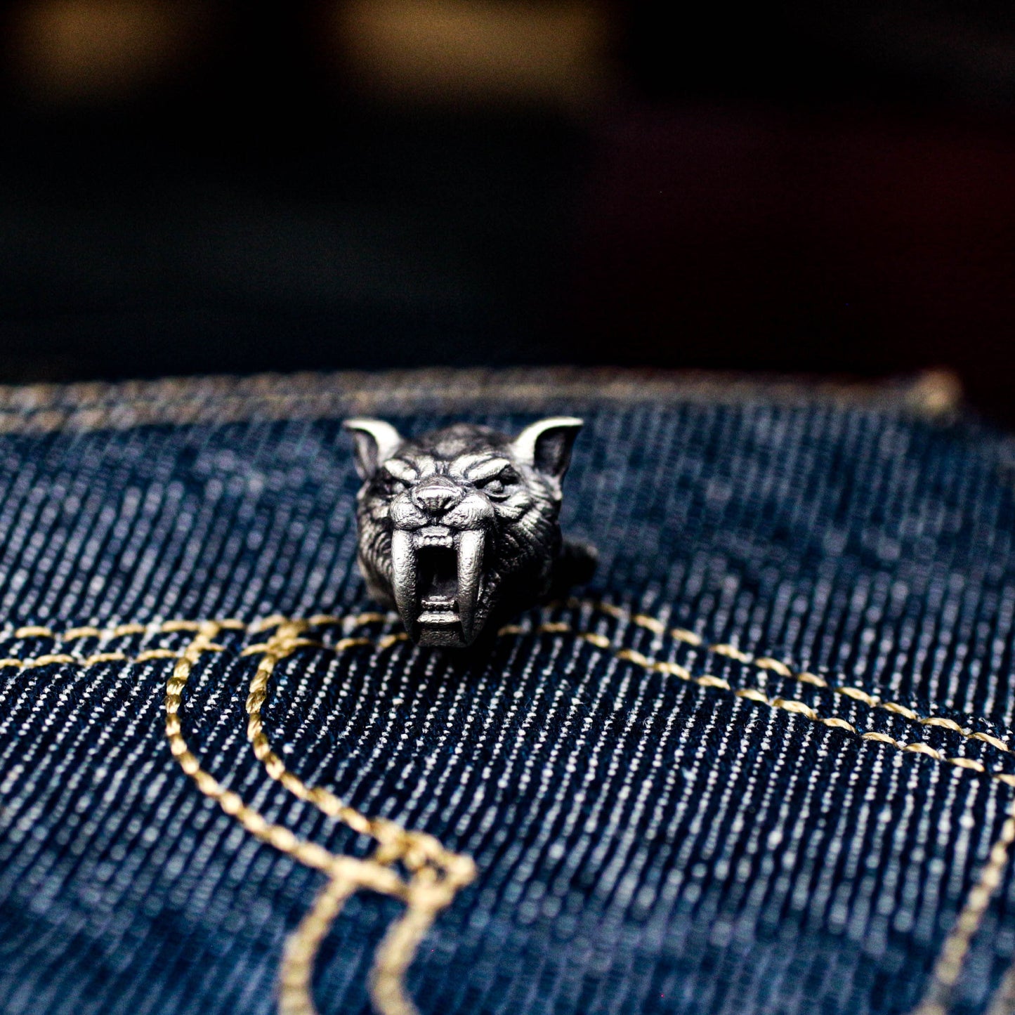 Saber-toothed Tiger Cufflinks - 925 Silver Handmade