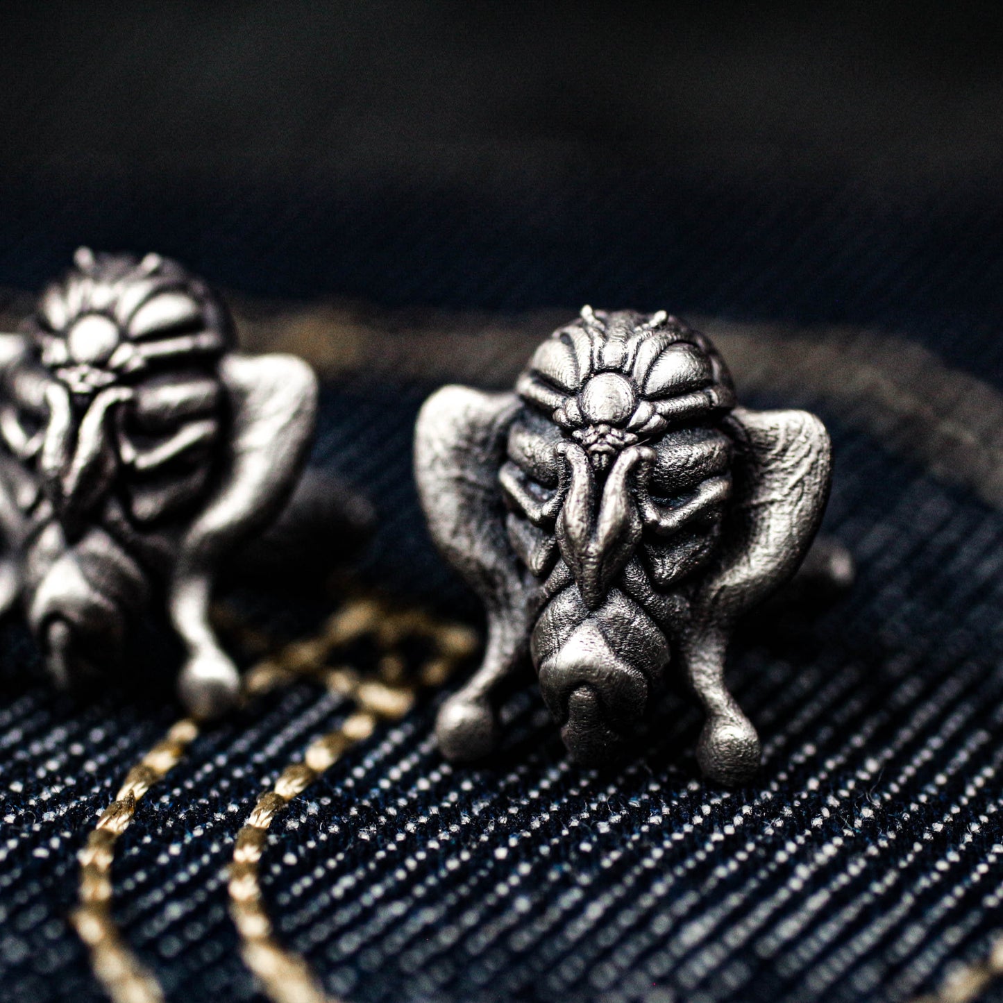 Moth Button Cufflinks - 925 Sterling Silver Handmade
