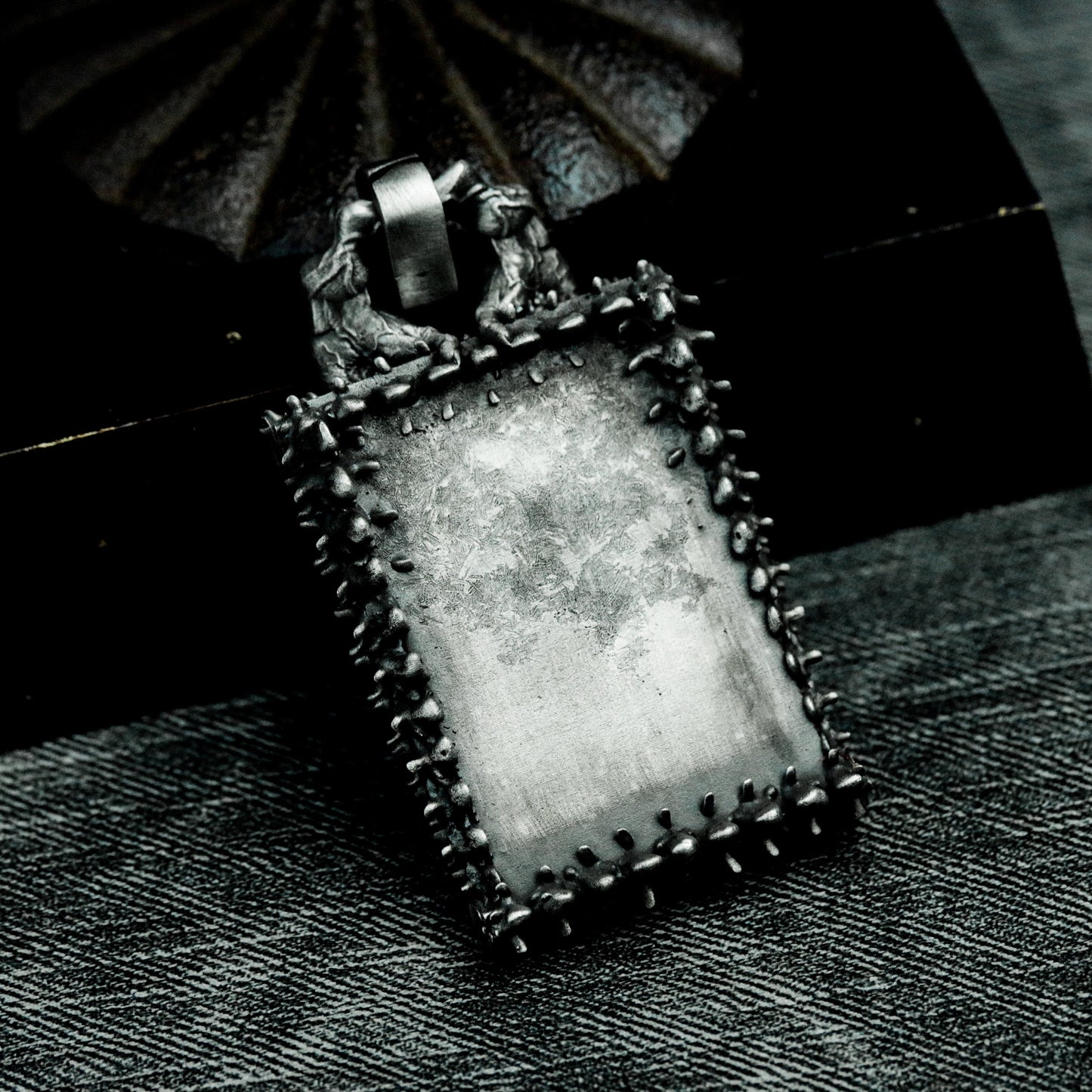 Baroque Skull Pendant ¨C Handmade 925 Silver Framed Gothic Necklace