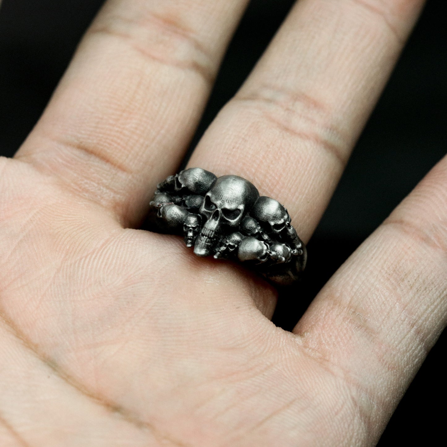 Biker Punk Skull Ring - 925 Silver Handmade