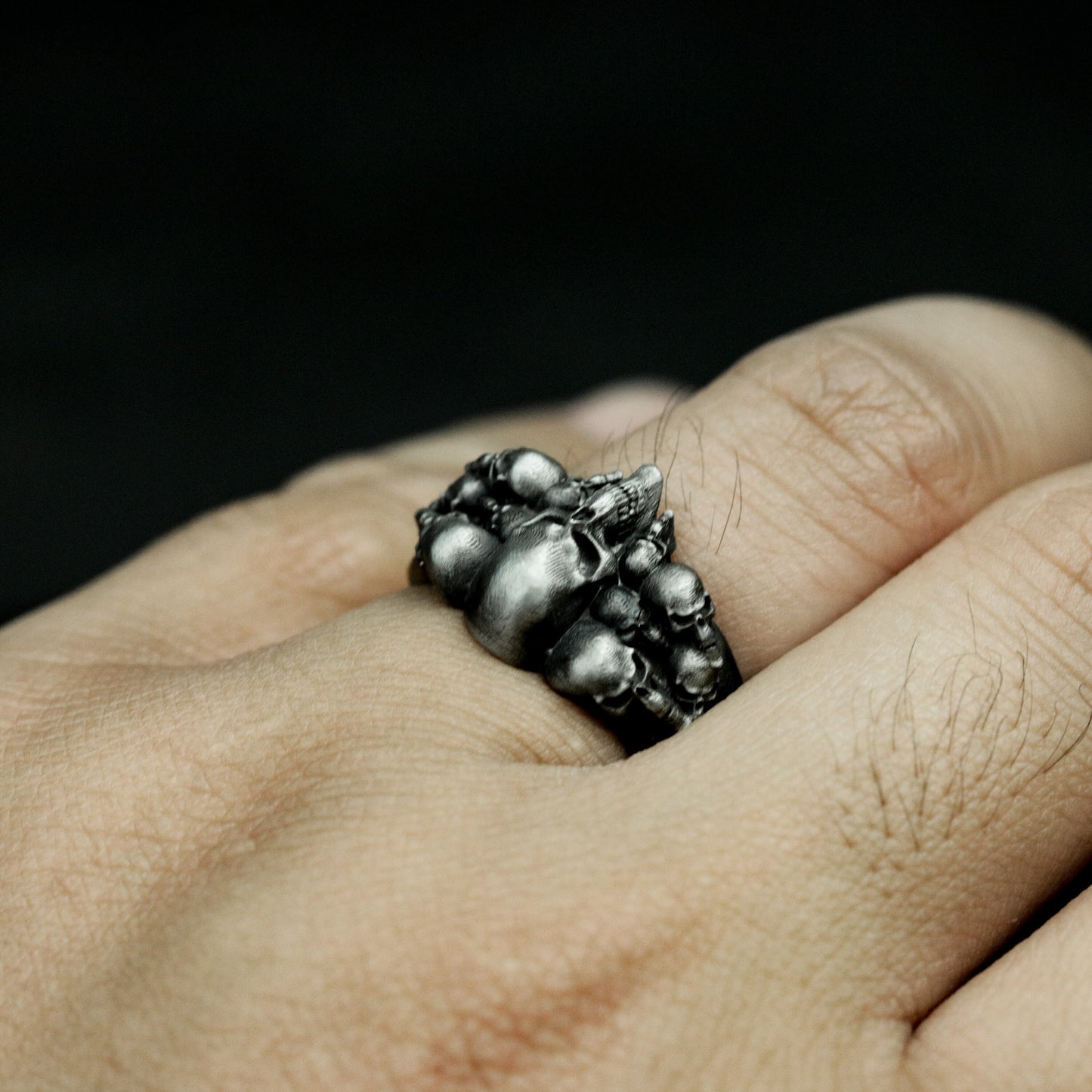 Biker Punk Skull Ring - 925 Silver Handmade