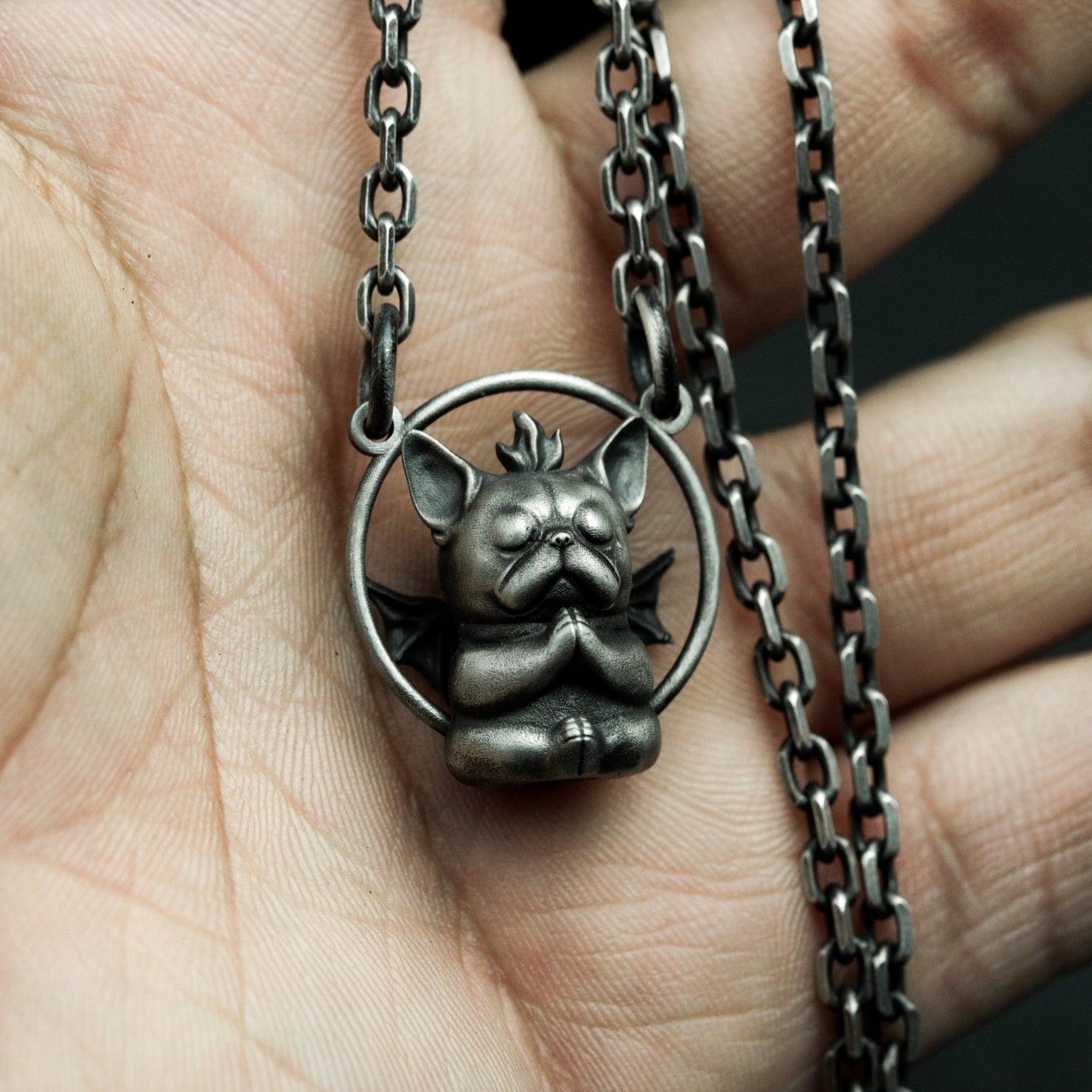 Cerberus Dog Pendant ¨C 925 Sterling Silver Handmade