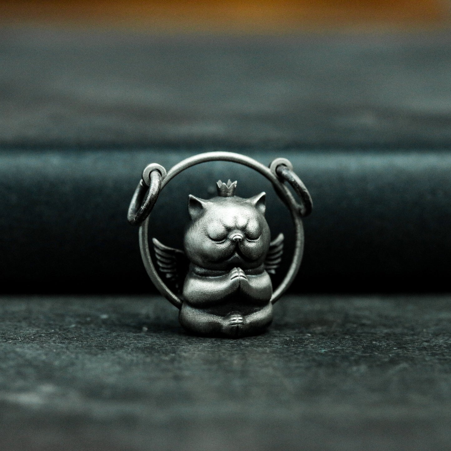Winged Cat Pendant - 925 Silver Handmade Flying Guardian