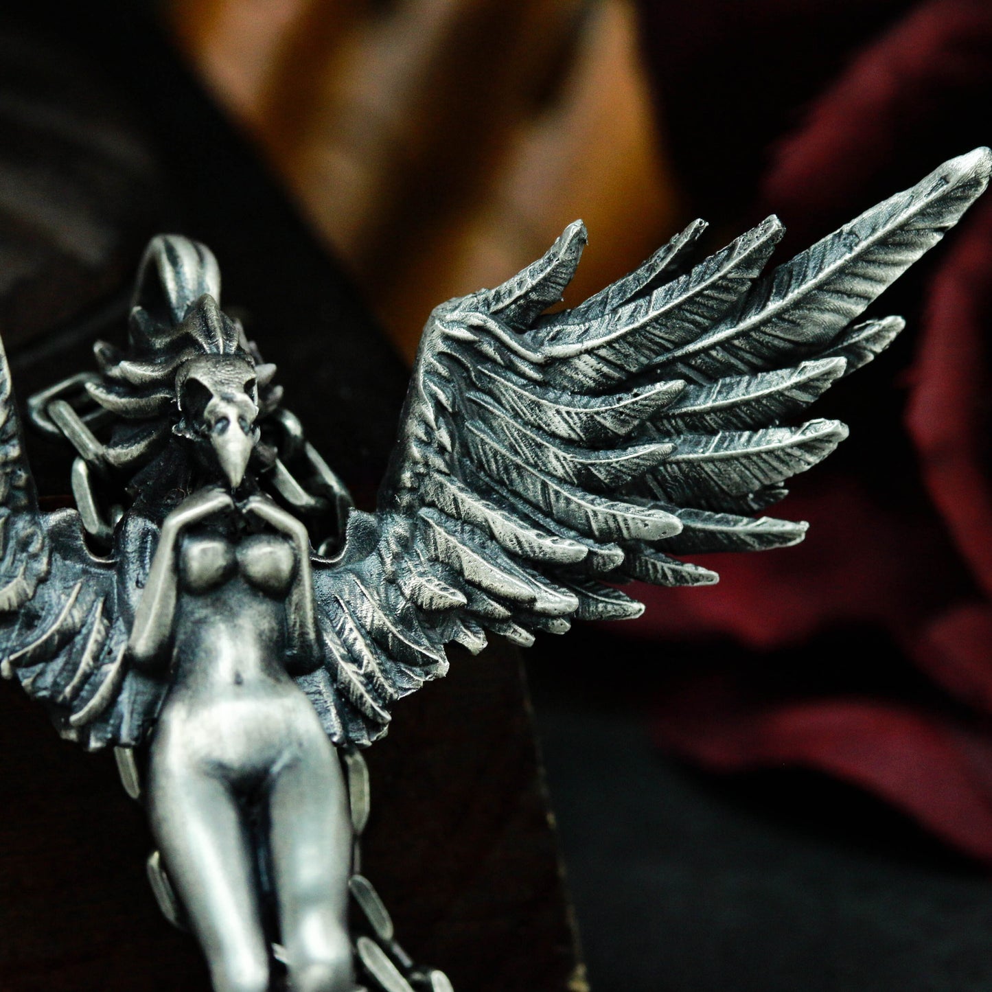 Winged Female Angel Pendant ¨C 925 Sterling Silver Handmade