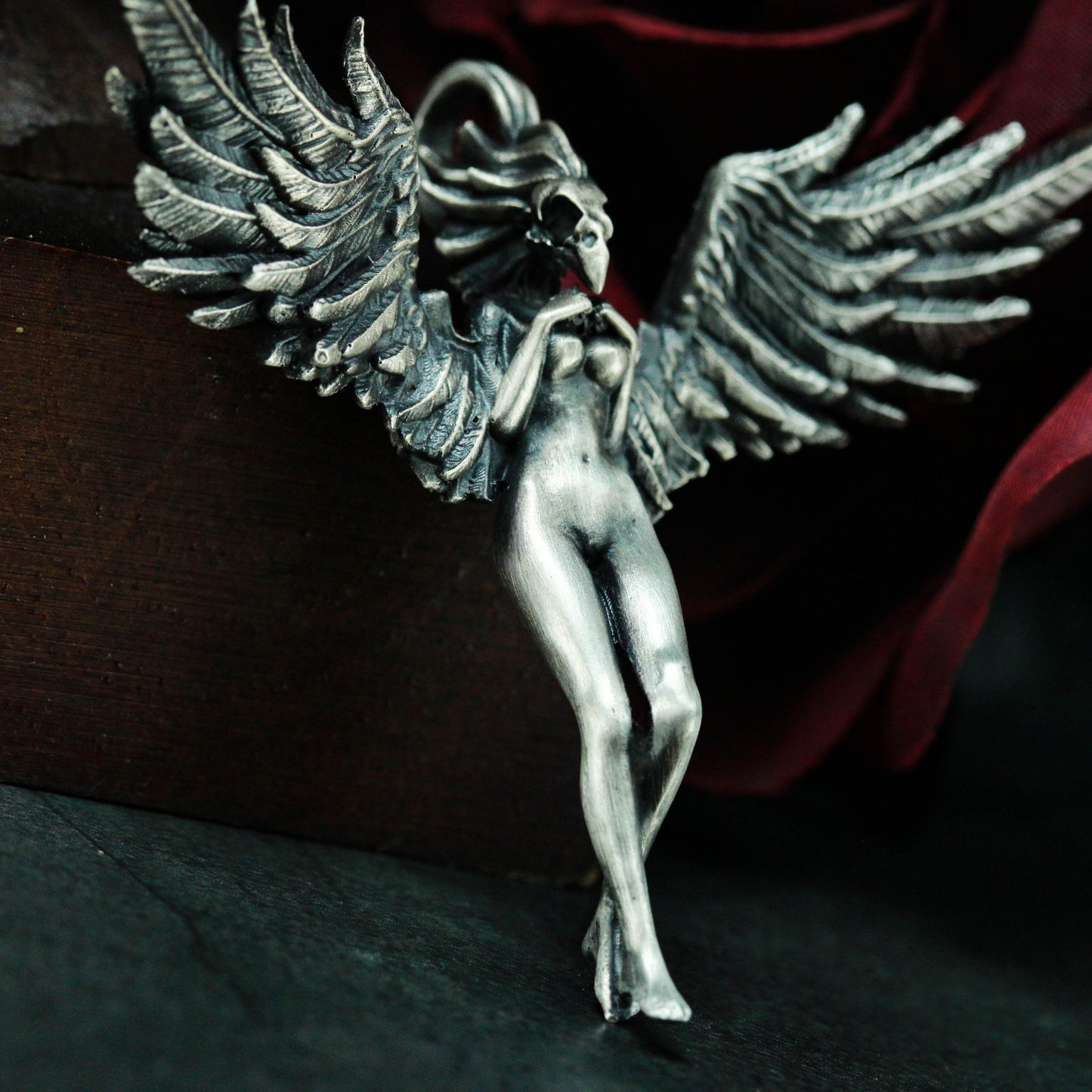 Winged Female Angel Pendant ¨C 925 Sterling Silver Handmade
