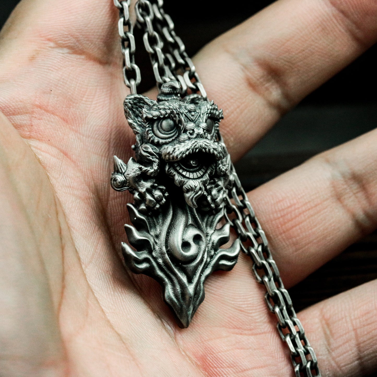 Twin Dragon Spirit Pendant ¨C 925 Sterling Silver Handmade