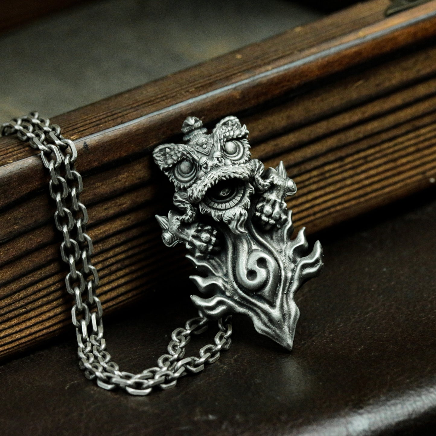 Twin Dragon Spirit Pendant ¨C 925 Sterling Silver Handmade