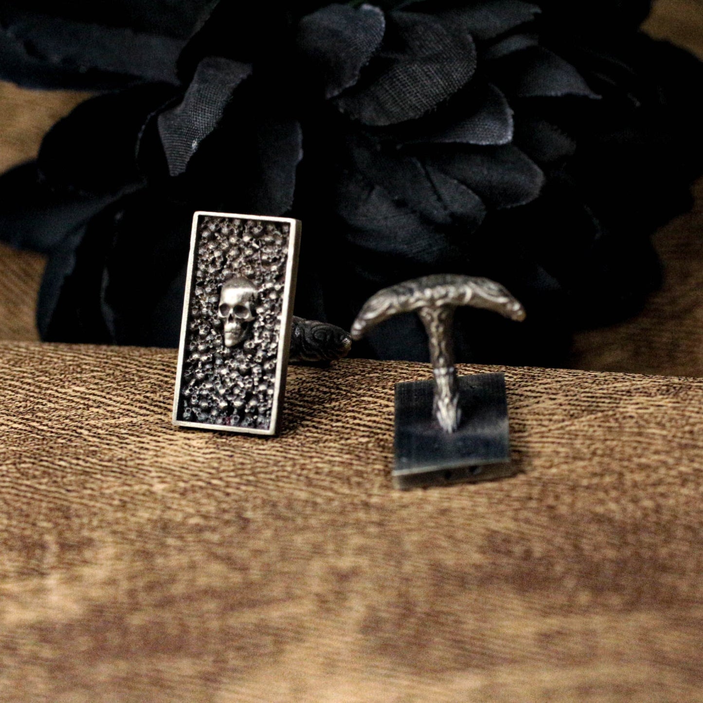 Small Skulls Bone Cufflinks - 925 Silver Handmade