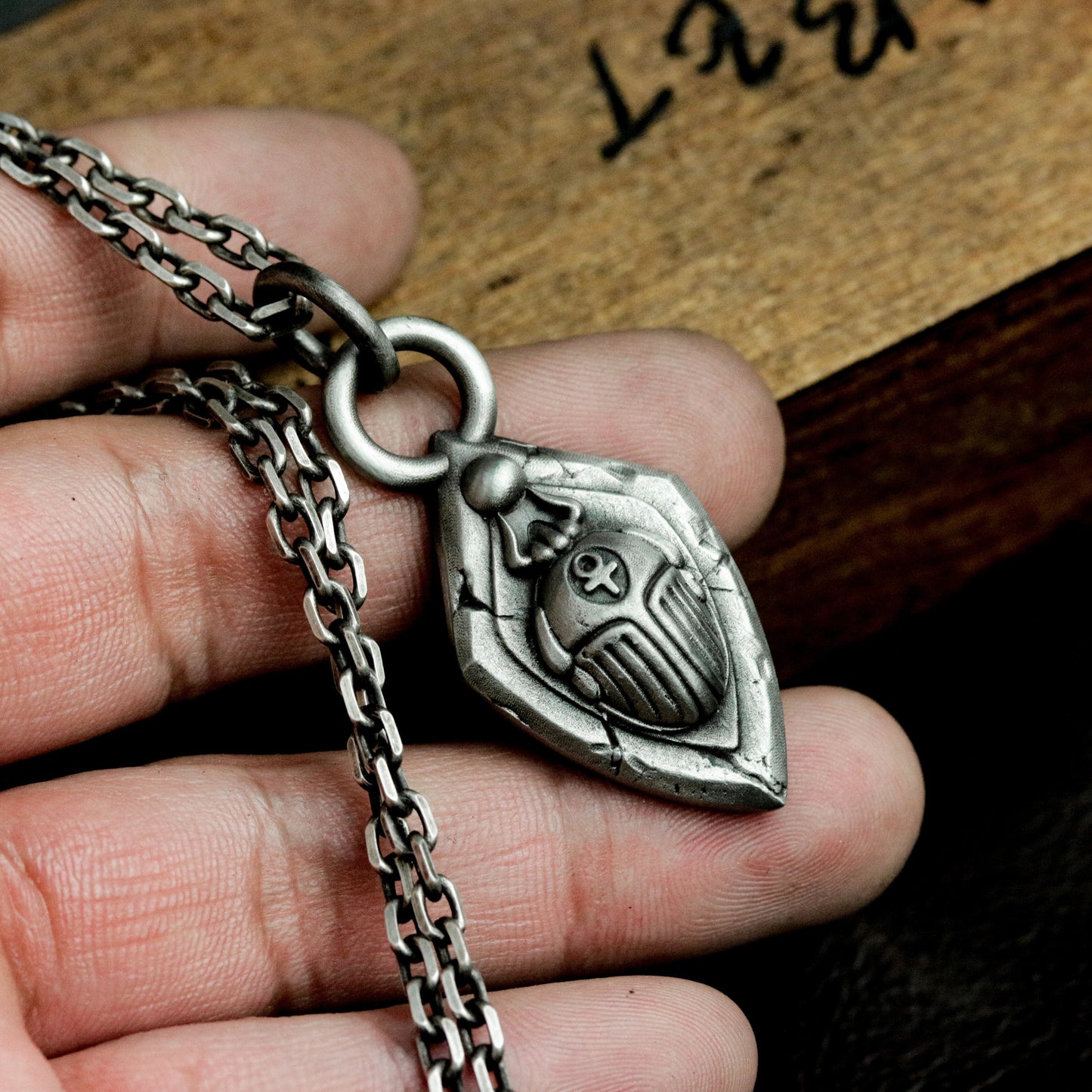 Sacred Heart Shield Pendant ¨C 925 Silver Handmade