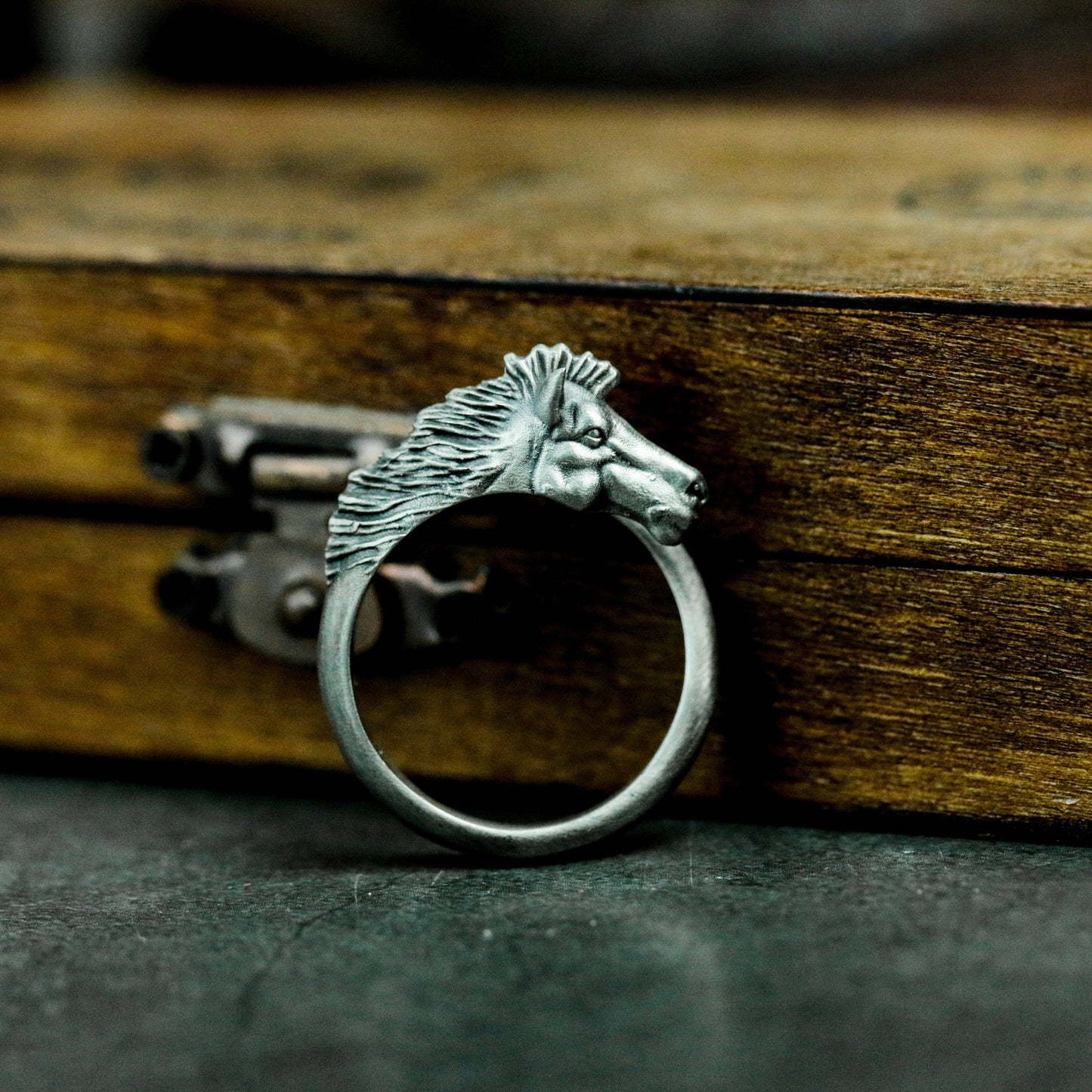 Running Horse Adjustable Ring - 925 Silver Handmade