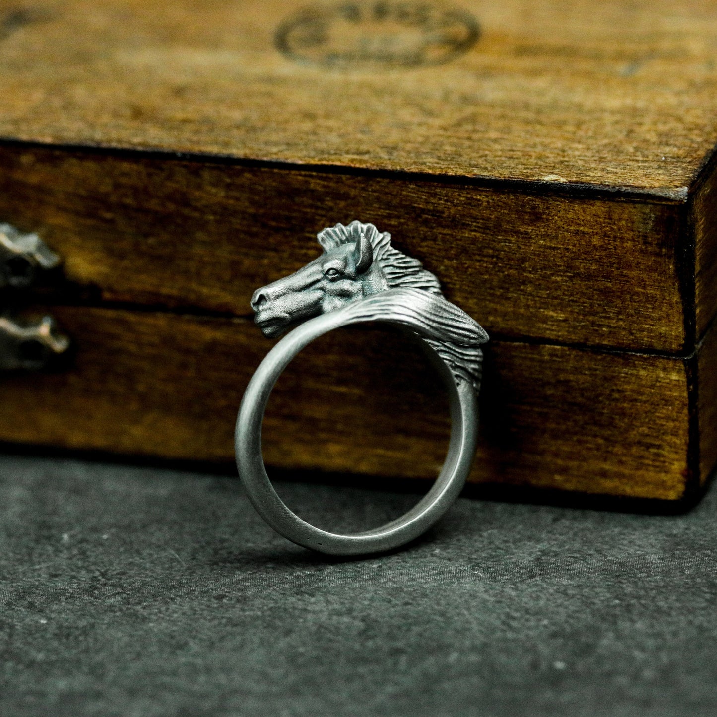 Running Horse Adjustable Ring - 925 Silver Handmade