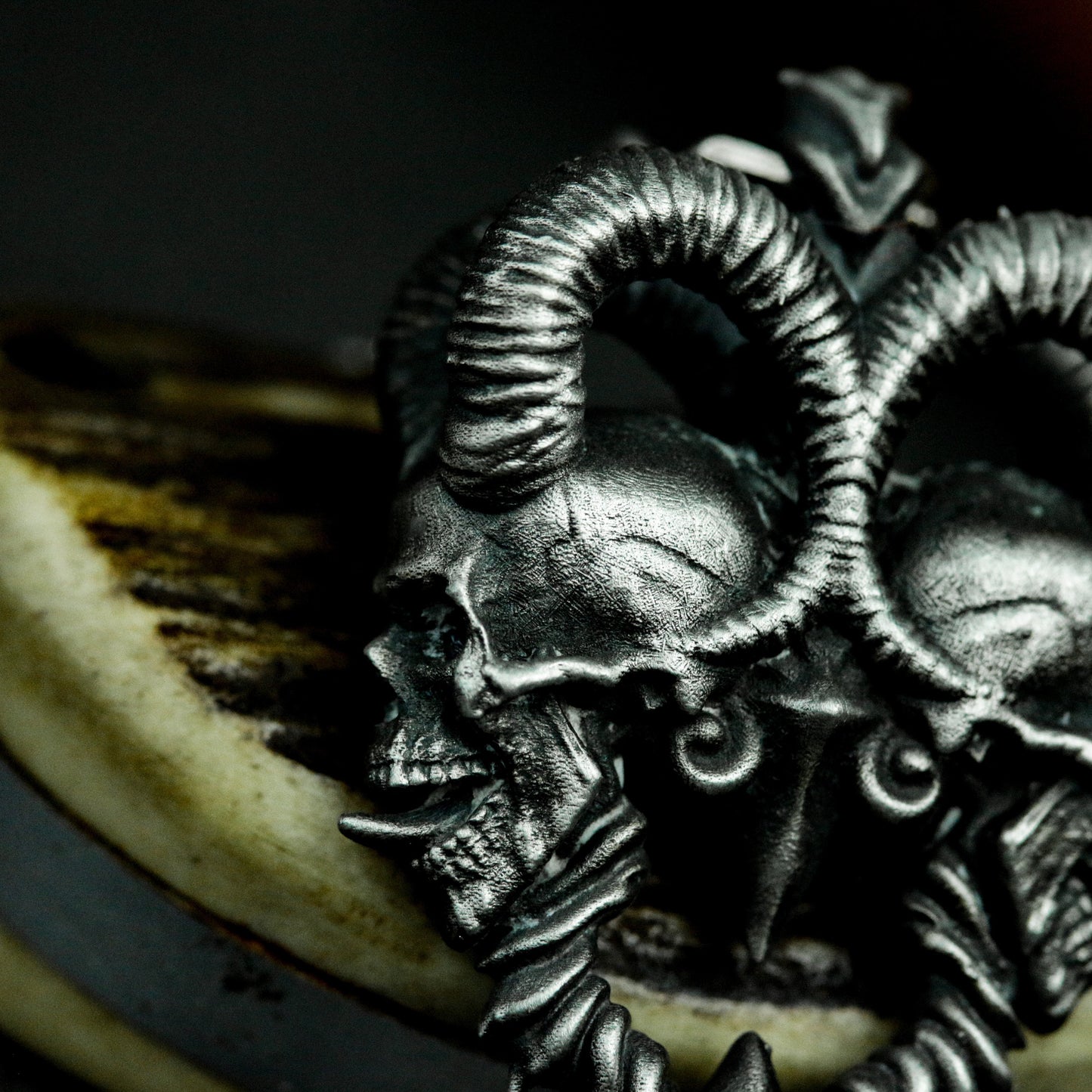 Double Horned Beast Pendant ¨C 925 Silver Handmade